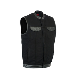 BlackSmith Men's Black Denim Biker Vest