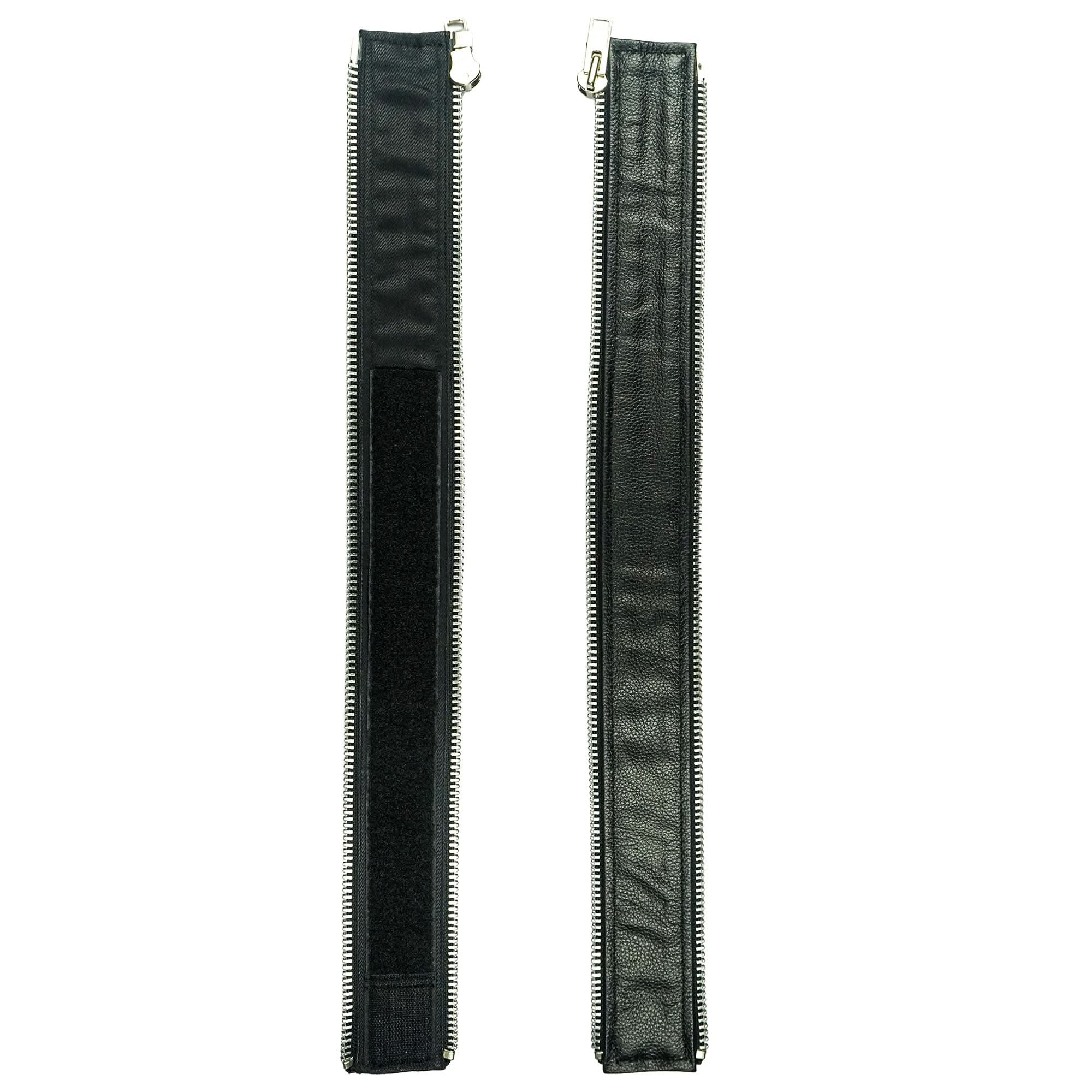 VXP501 Men's Black Universal Vest Expander Panel with Silver Aluminum Zip vest expanders Renegade Classics