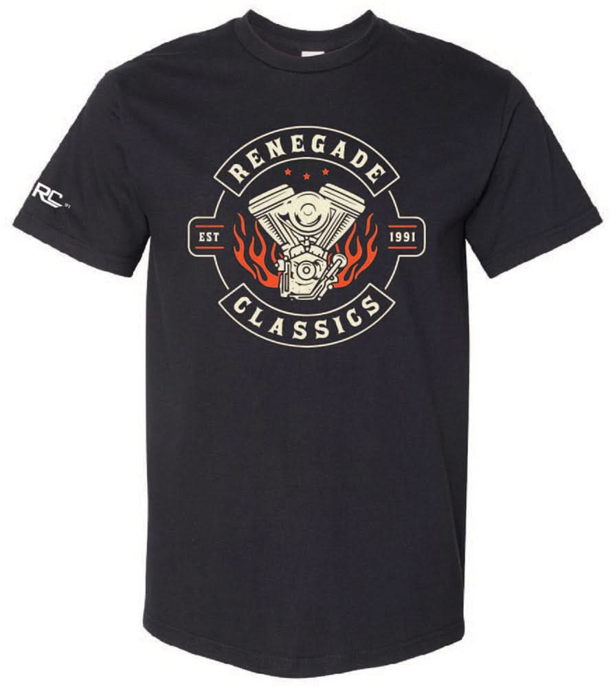 RC Rocker Vintage Black Mens Motorcycle T-Shirt Men's Shirts Renegade Classics
