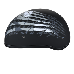 DOT Approved Daytona Motorcycle Half Face Helmet - Skull Cap Graphics for Men & Women, Scooters, ATVs, UTVs & Choppers - W/ 2nd Amendment