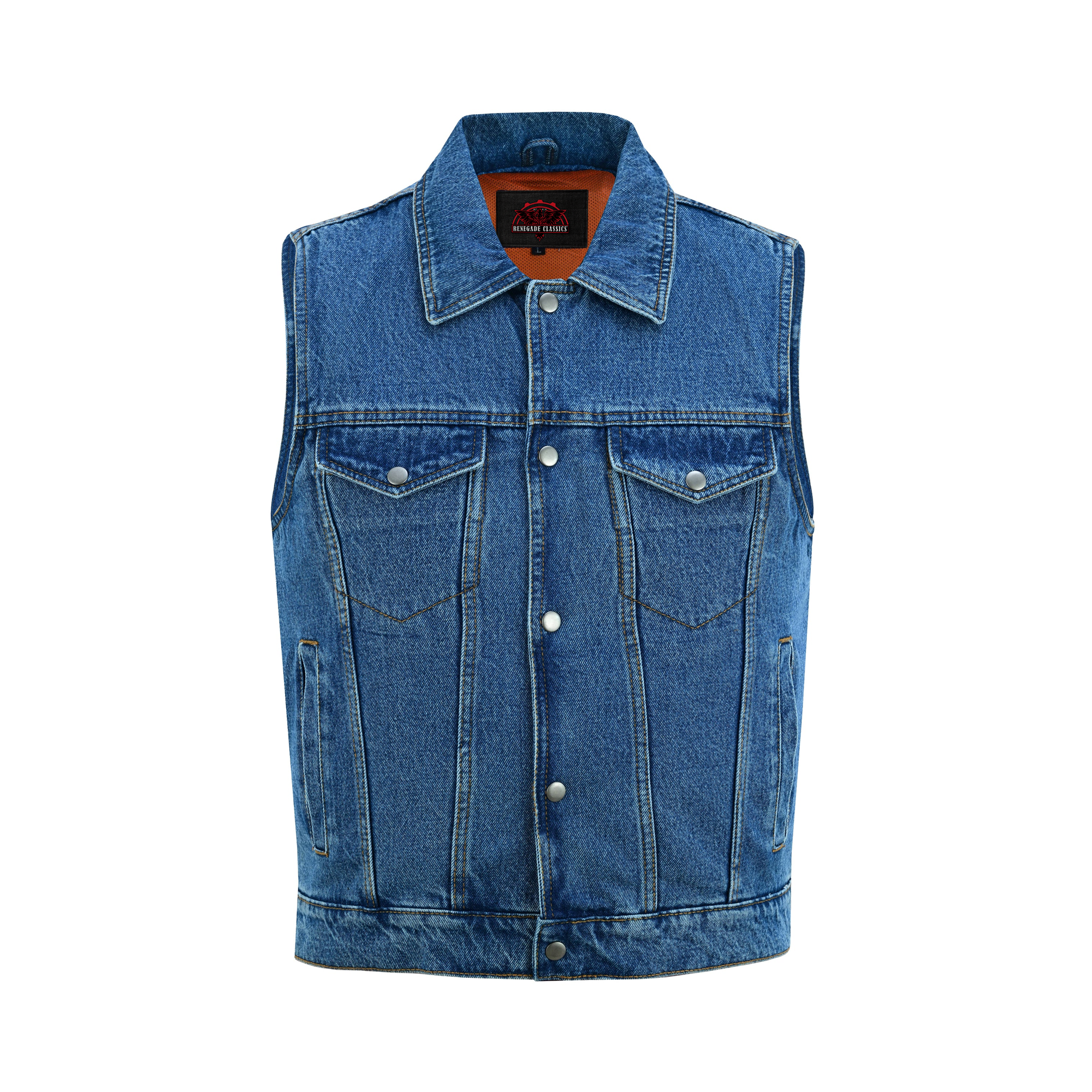 Blackguard  Men's  Blue Denim Motorcycle Vest