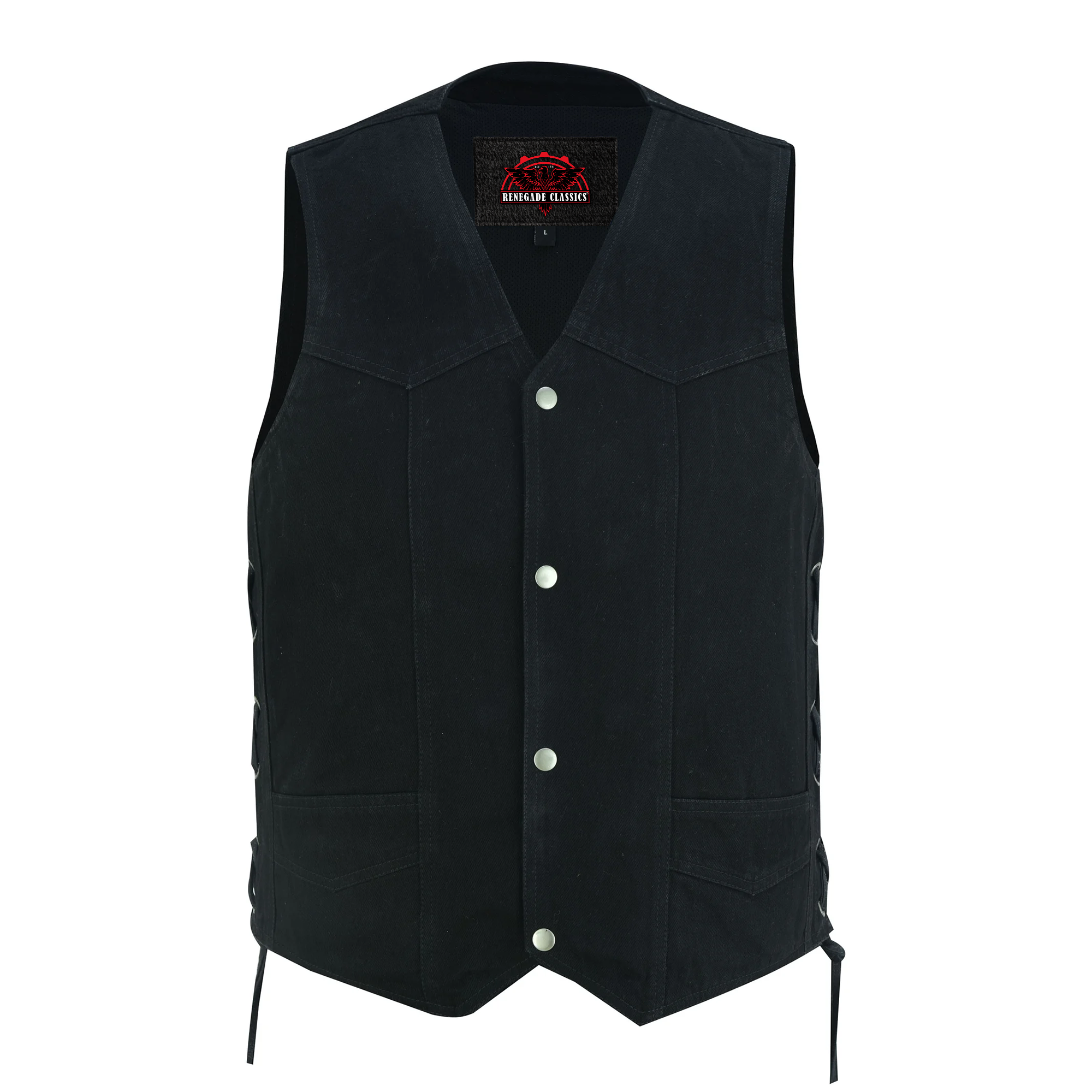 Rustborn Men's  Denim Motorcycle Vest