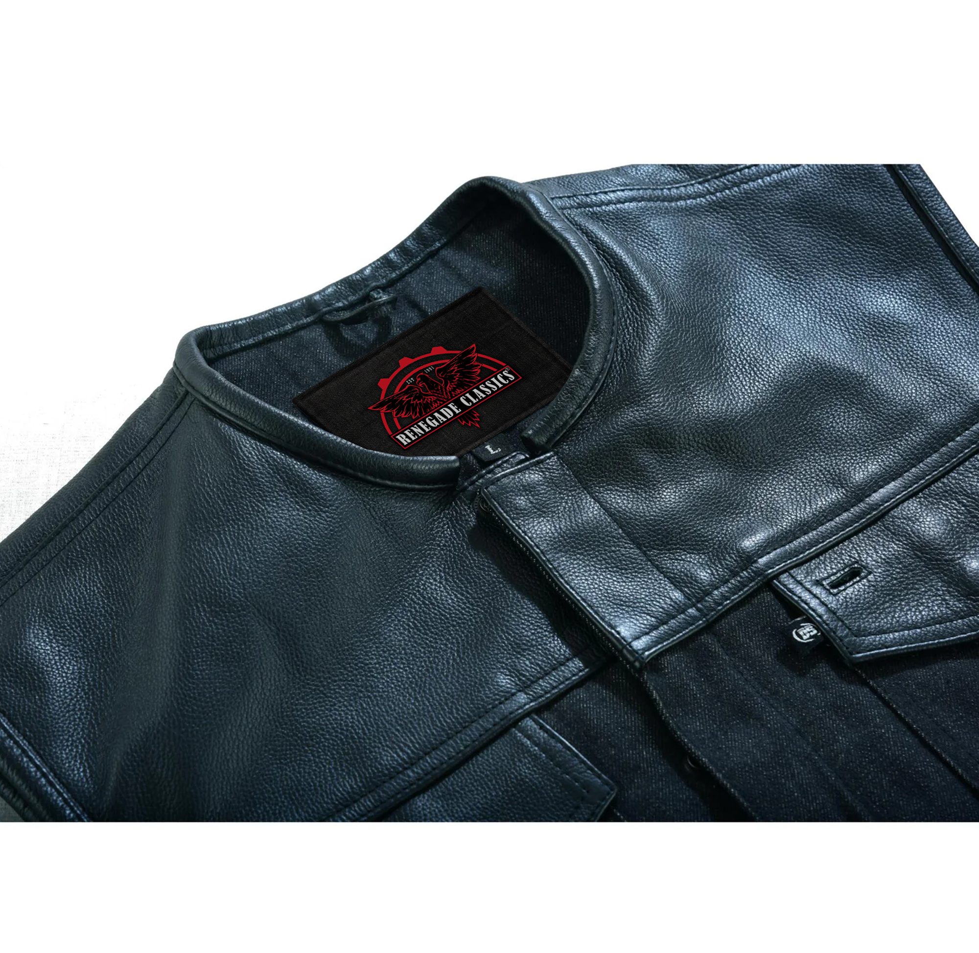 Blackfusion Men's Leather-Denim Combo Motorcycle  Vest