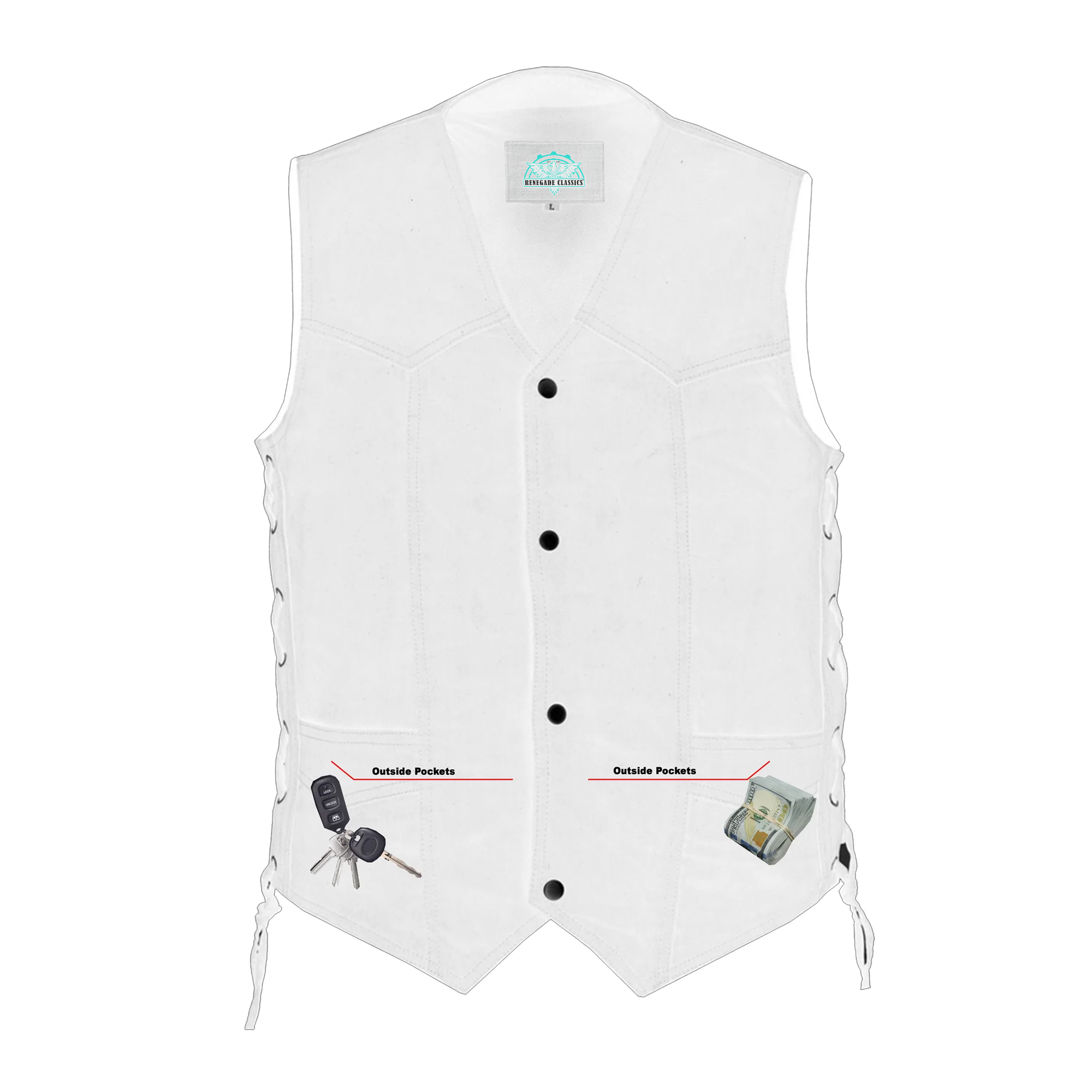 Rustborn Men's  Denim Motorcycle Vest