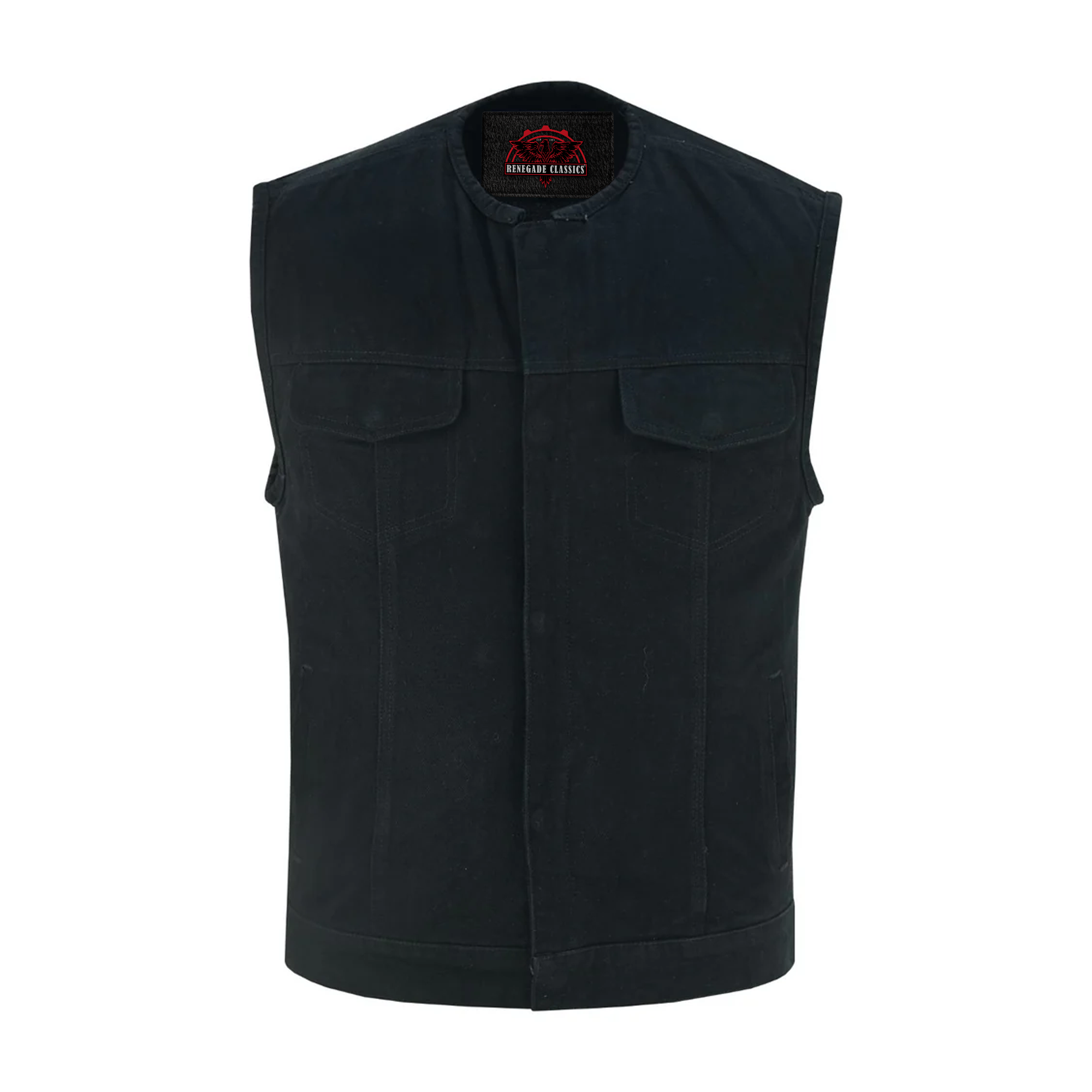 Nightcore Mens Black Denim Motorcycle Vest