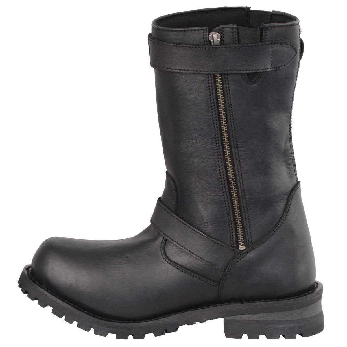 Milwaukee Leather Men's Black Leather Wide-Width 11-Inch Classic Engineer Motorcycle Boots MBM9020W