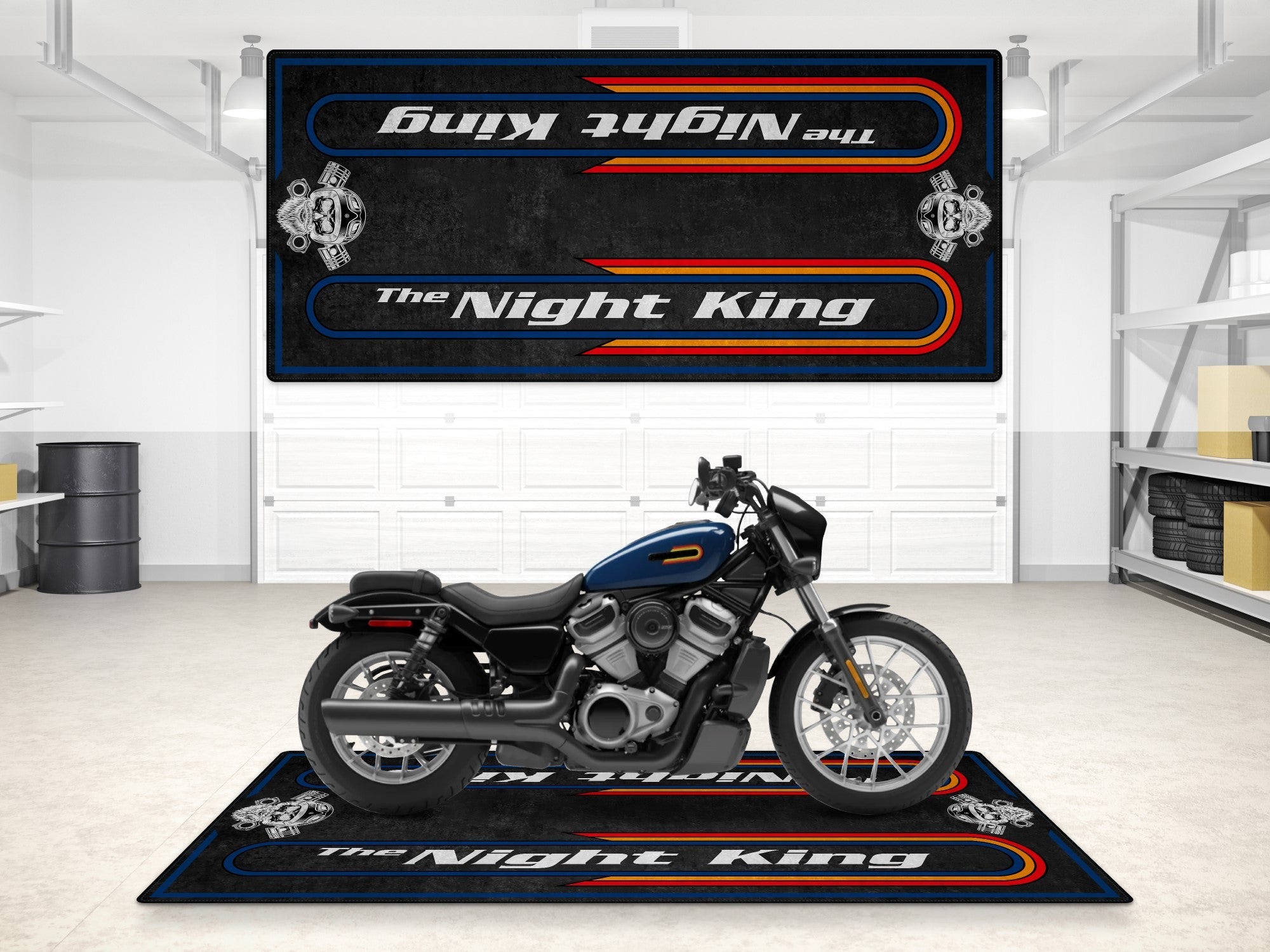 Motorcycle Mat For Cruiser Motorcycle "The Night King" - MM731
