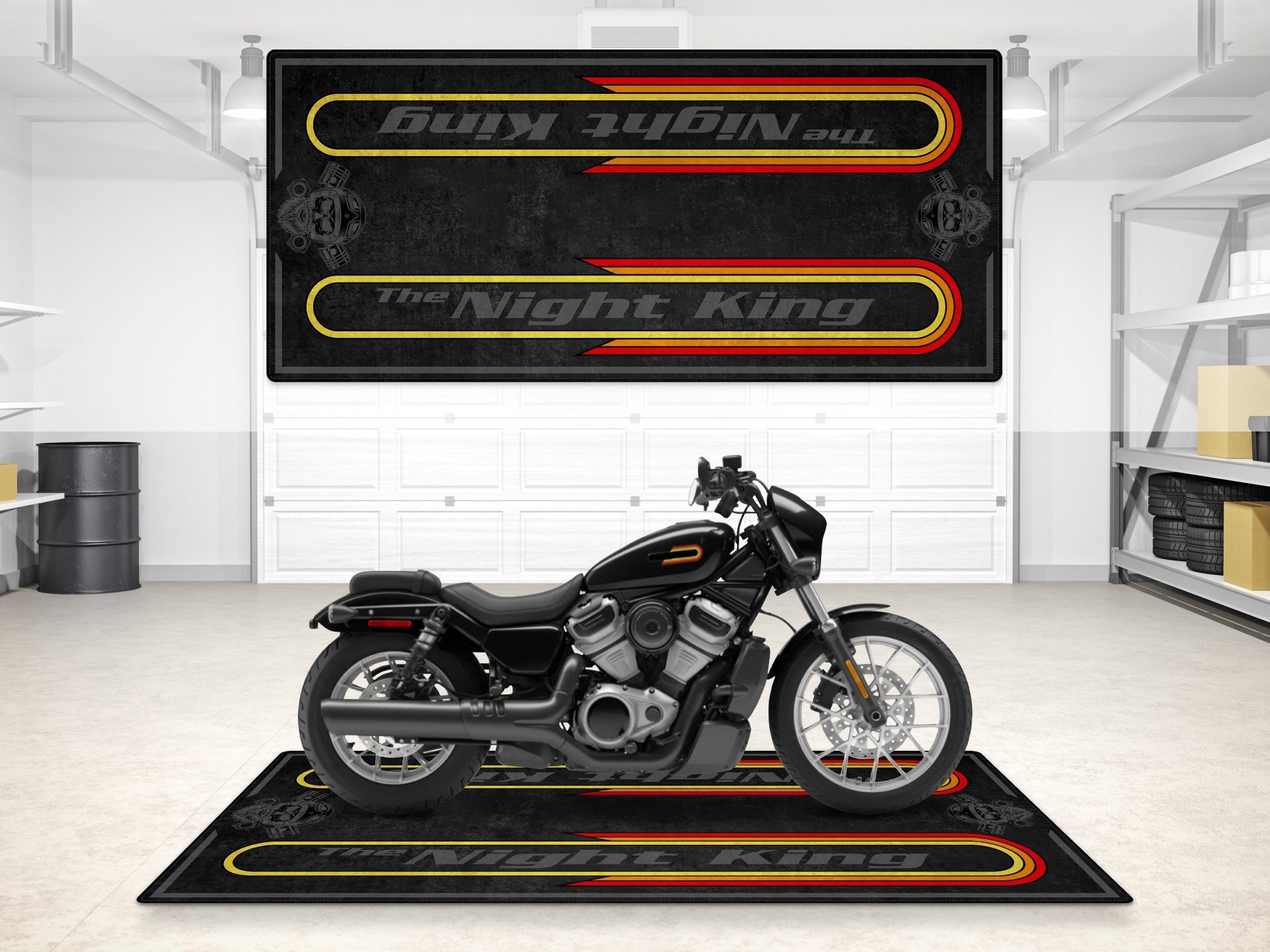 Motorcycle Mat For Cruiser Motorcycle "The Night King" - MM731