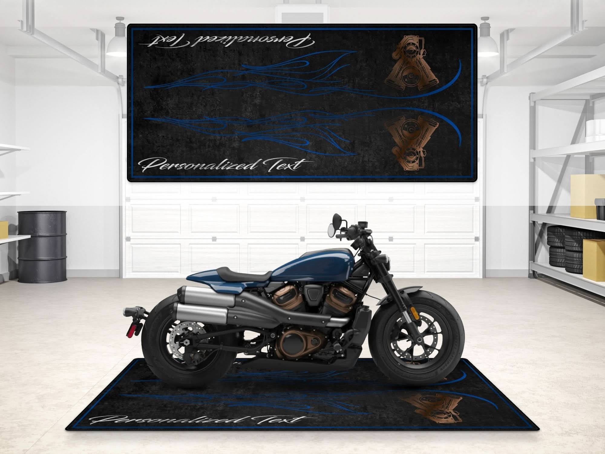 Designed Pit Mat for Cruiser Motorcycle "King of the V-Twins" - MM732