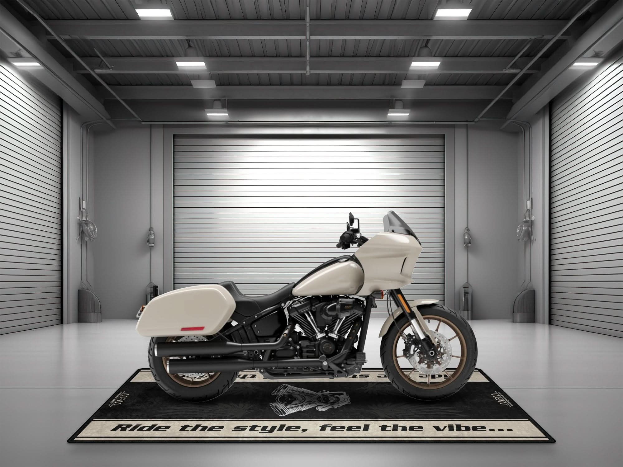 Motorcycle Mat for Cruiser Motorcycle "Ride The Style, Feel The Vibe" - MM737