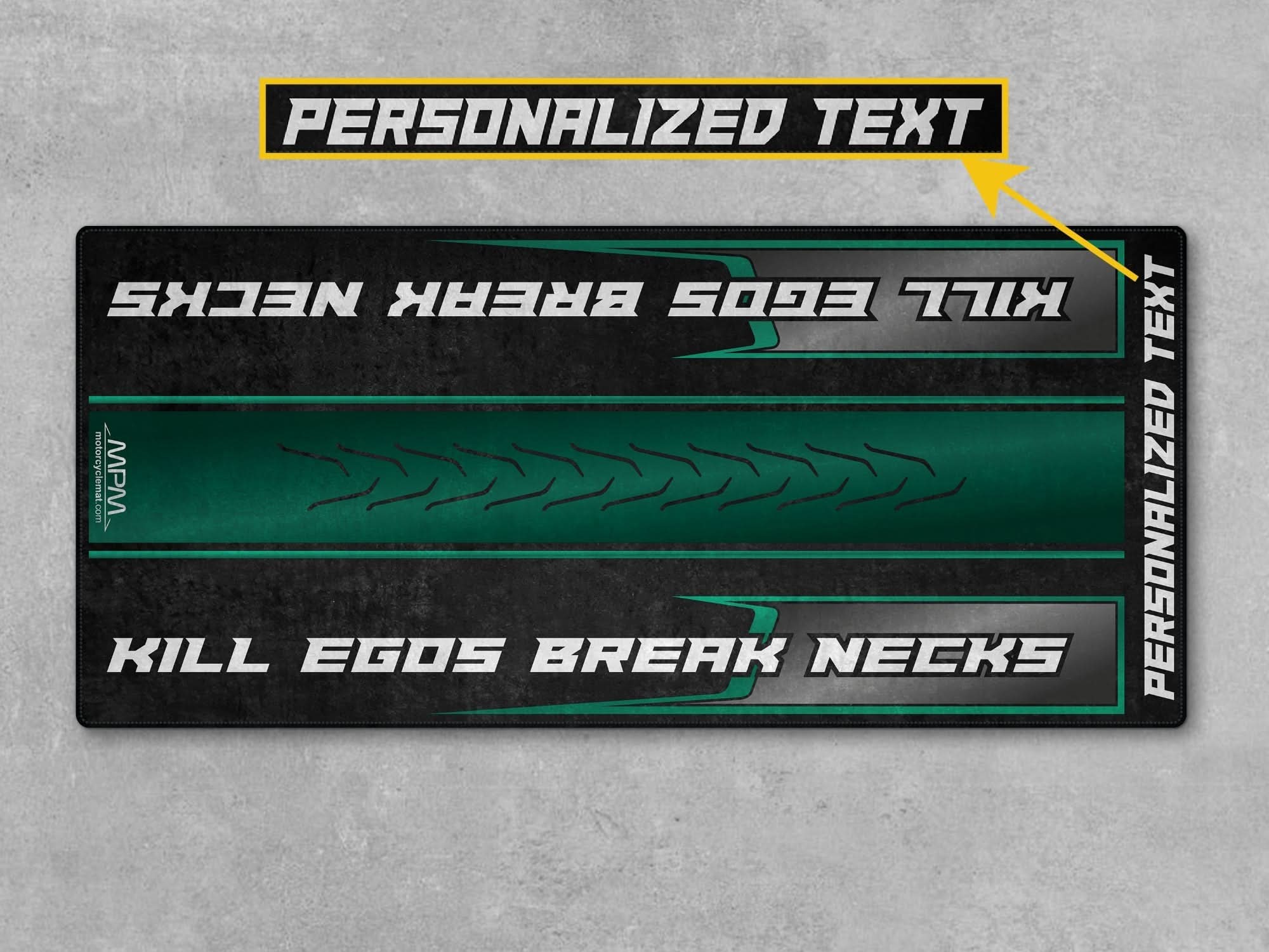 Motorcycle Mat for Cruiser Motorcycle "Kill Egos Break Necks" - MM739