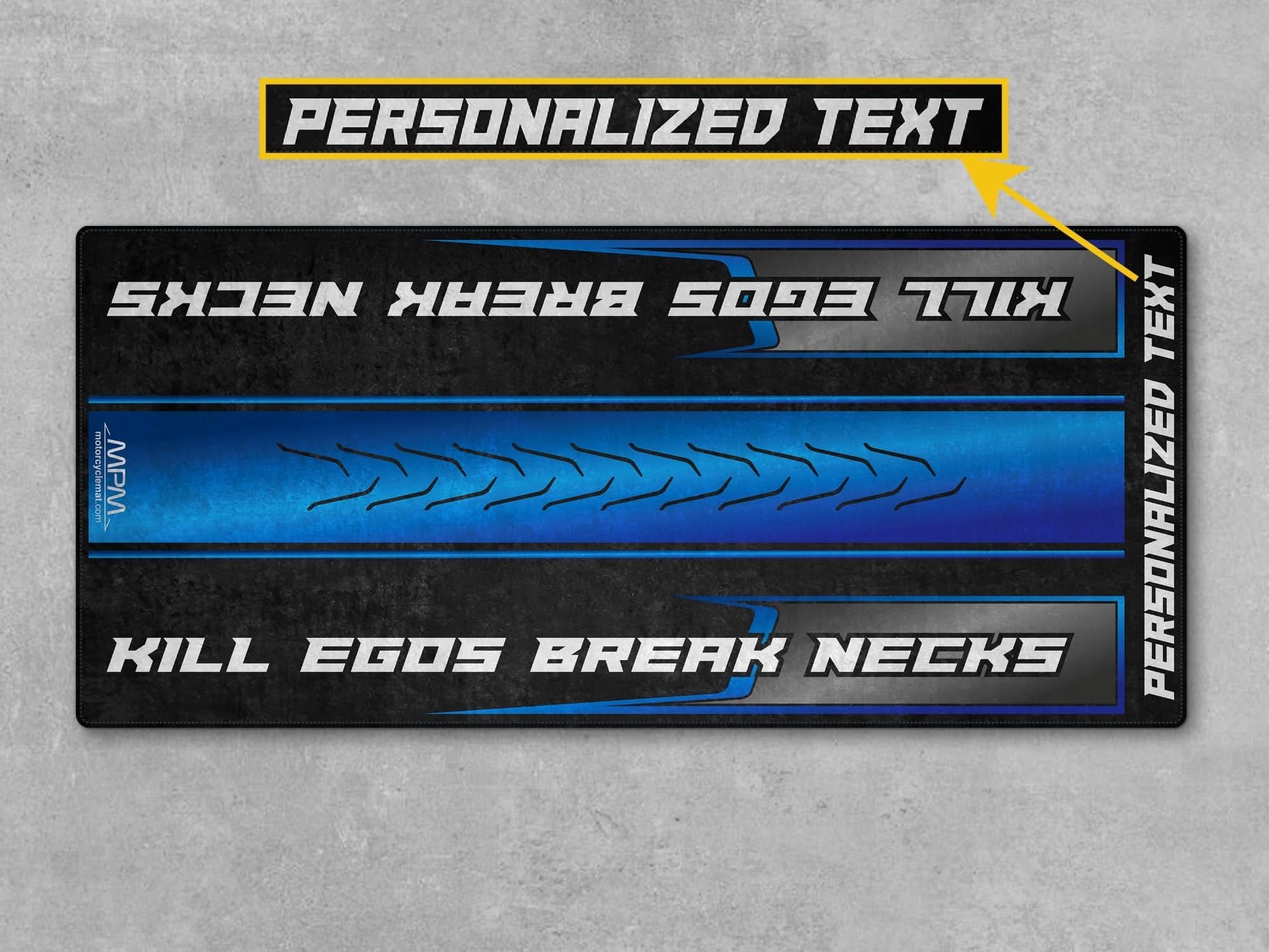 Motorcycle Mat for Cruiser Motorcycle "Kill Egos Break Necks" - MM739