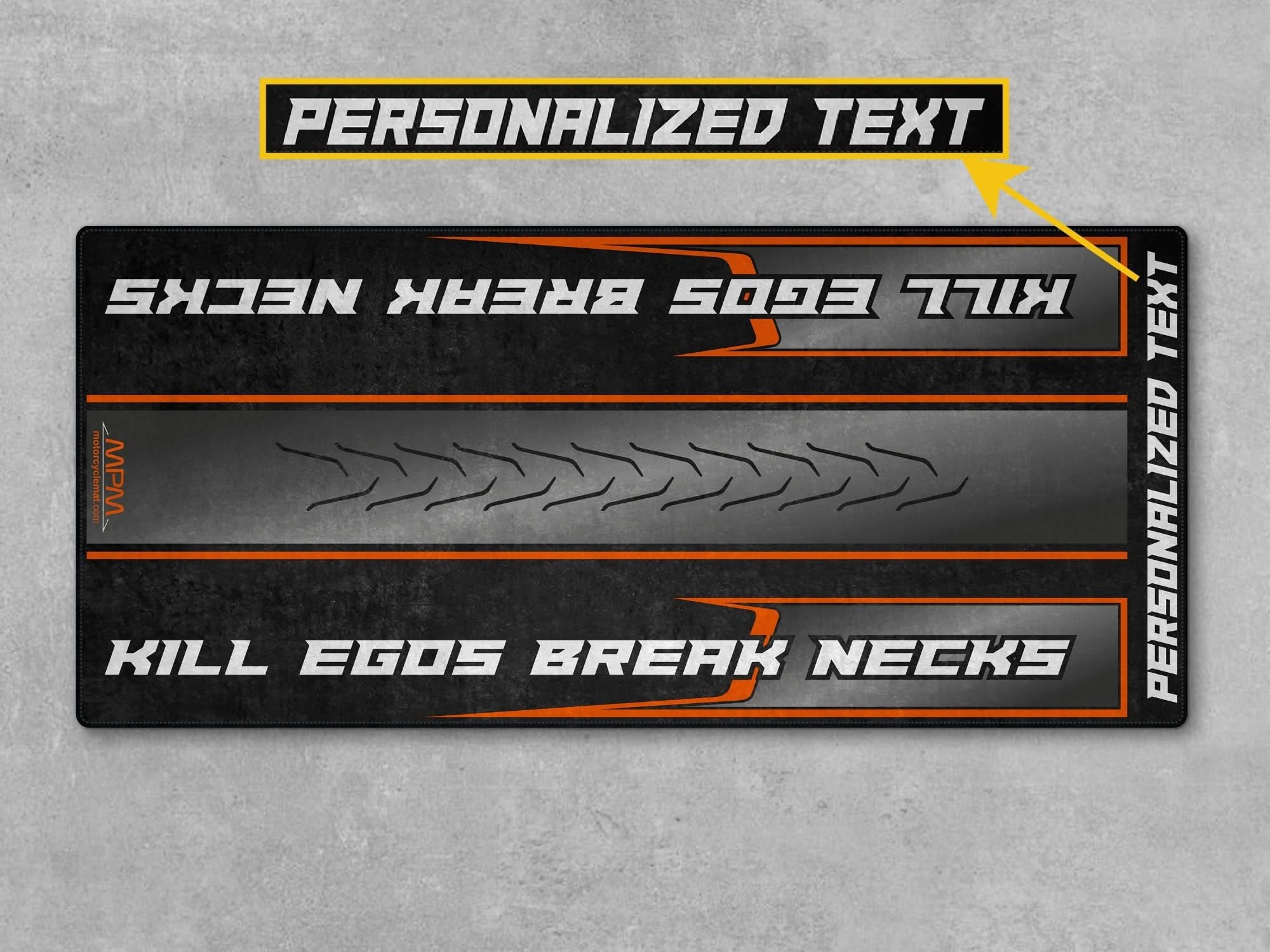 Motorcycle Mat for Cruiser Motorcycle "Kill Egos Break Necks" - MM739