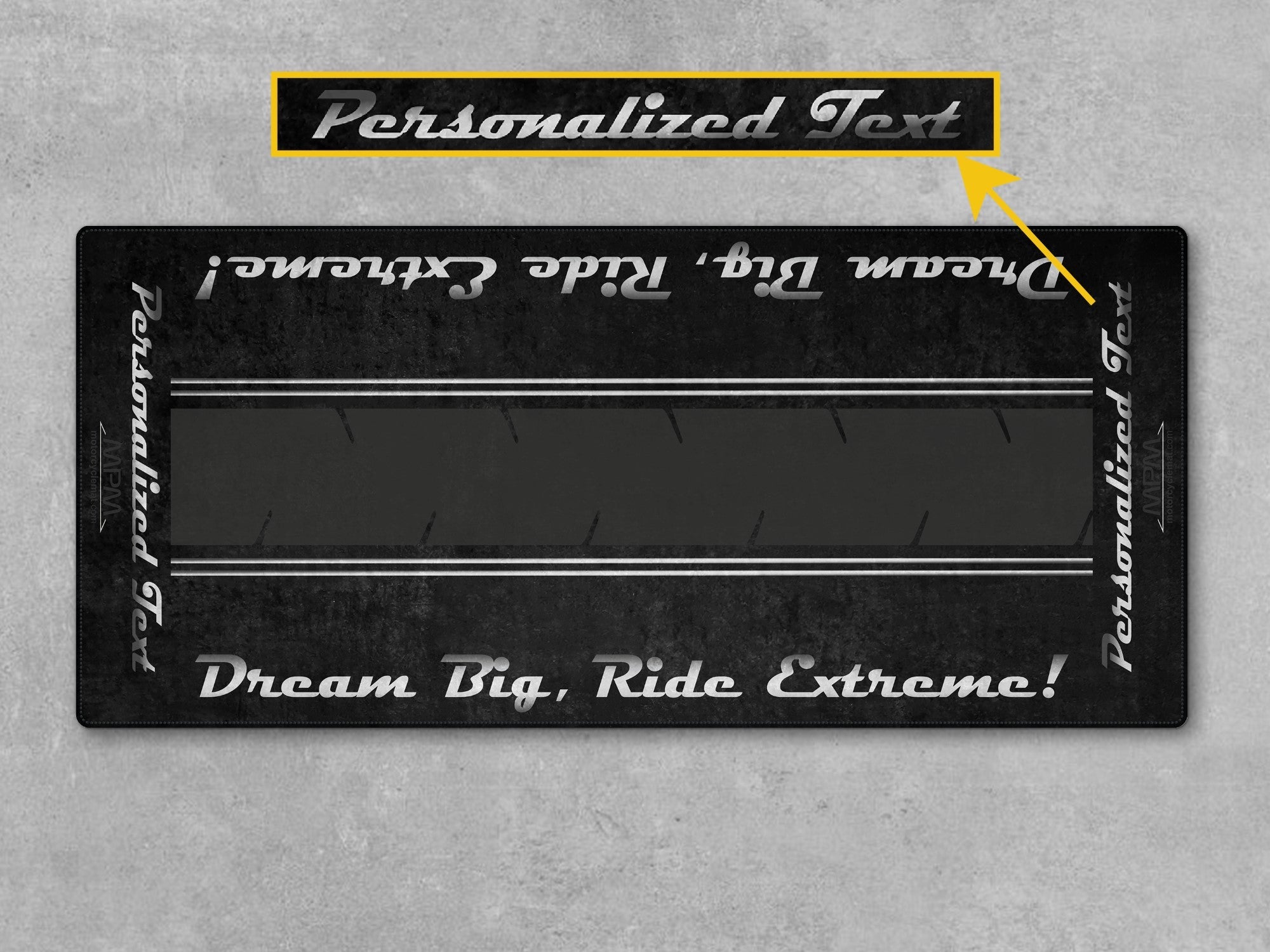Motorcycle Mat For Cruiser Motorcycle "Dream Big, Ride Extreme" - MM731