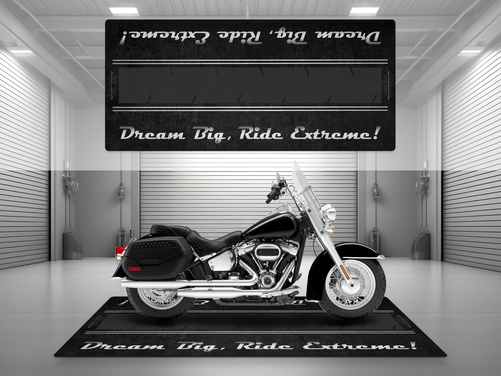 Motorcycle Mat For Cruiser Motorcycle "Dream Big, Ride Extreme" - MM731