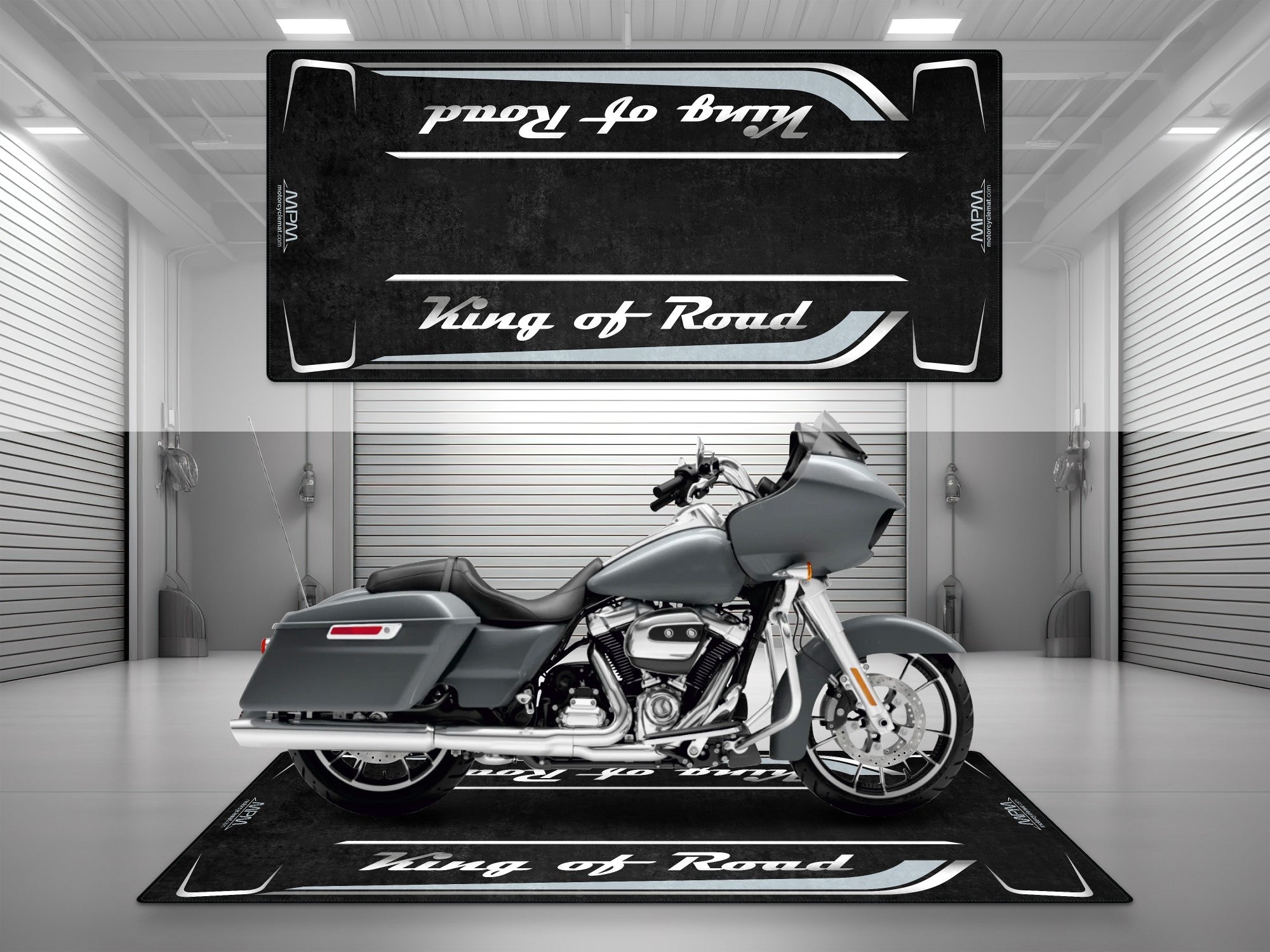 Motorcycle Mat for Cruiser Motorcycle "King of Road" - MM7342