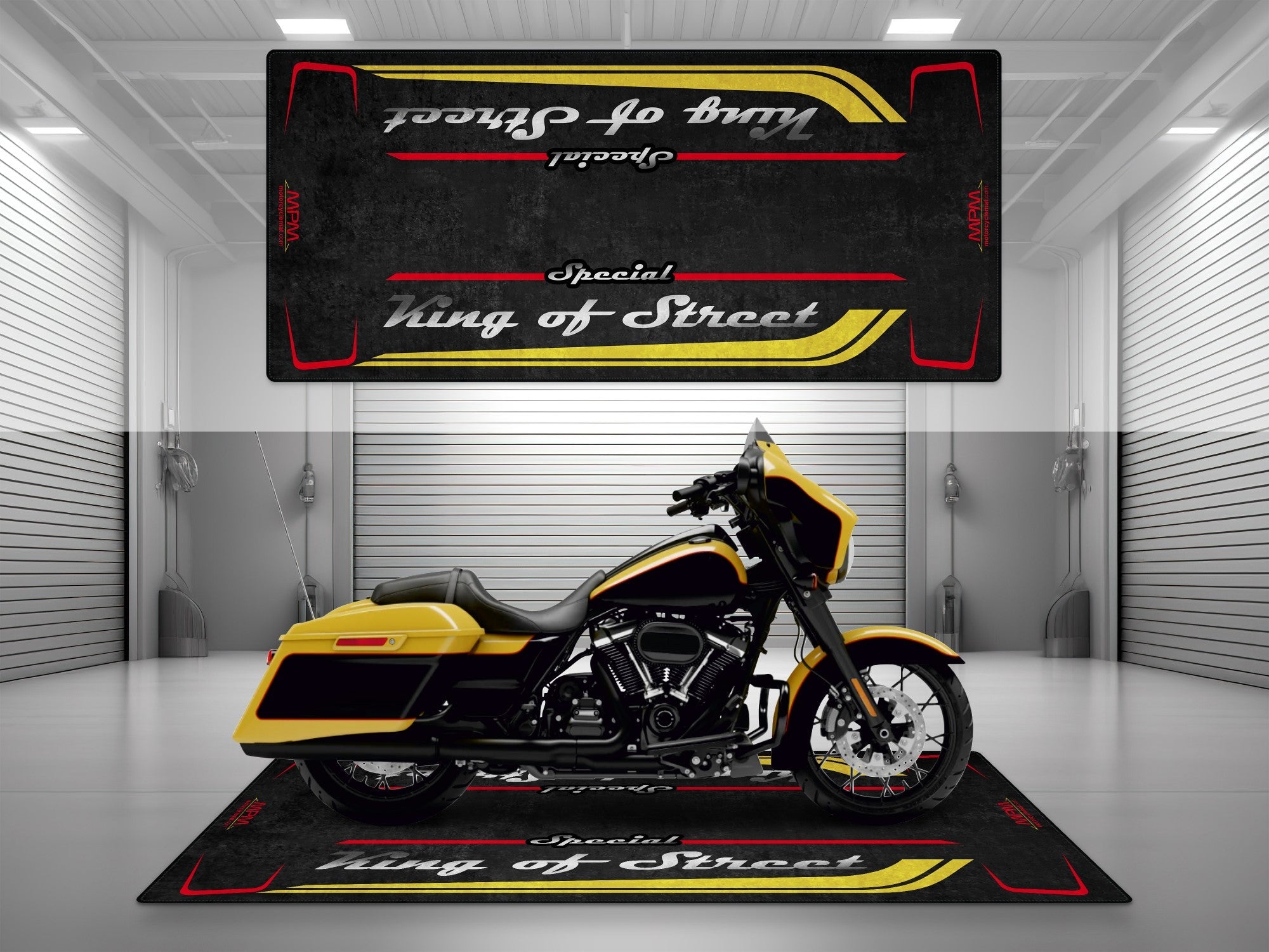 Motorcycle Mat for Cruiser Motorcycle "Special King of Street" - MM7345