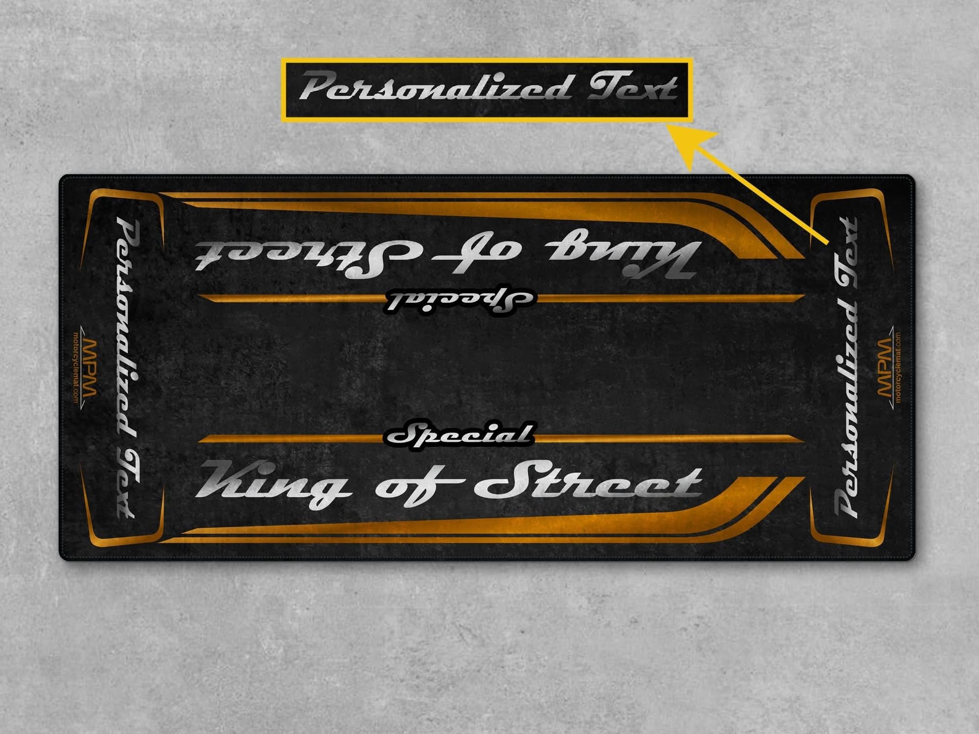 Motorcycle Mat for Cruiser Motorcycle "Special King of Street" - MM7345