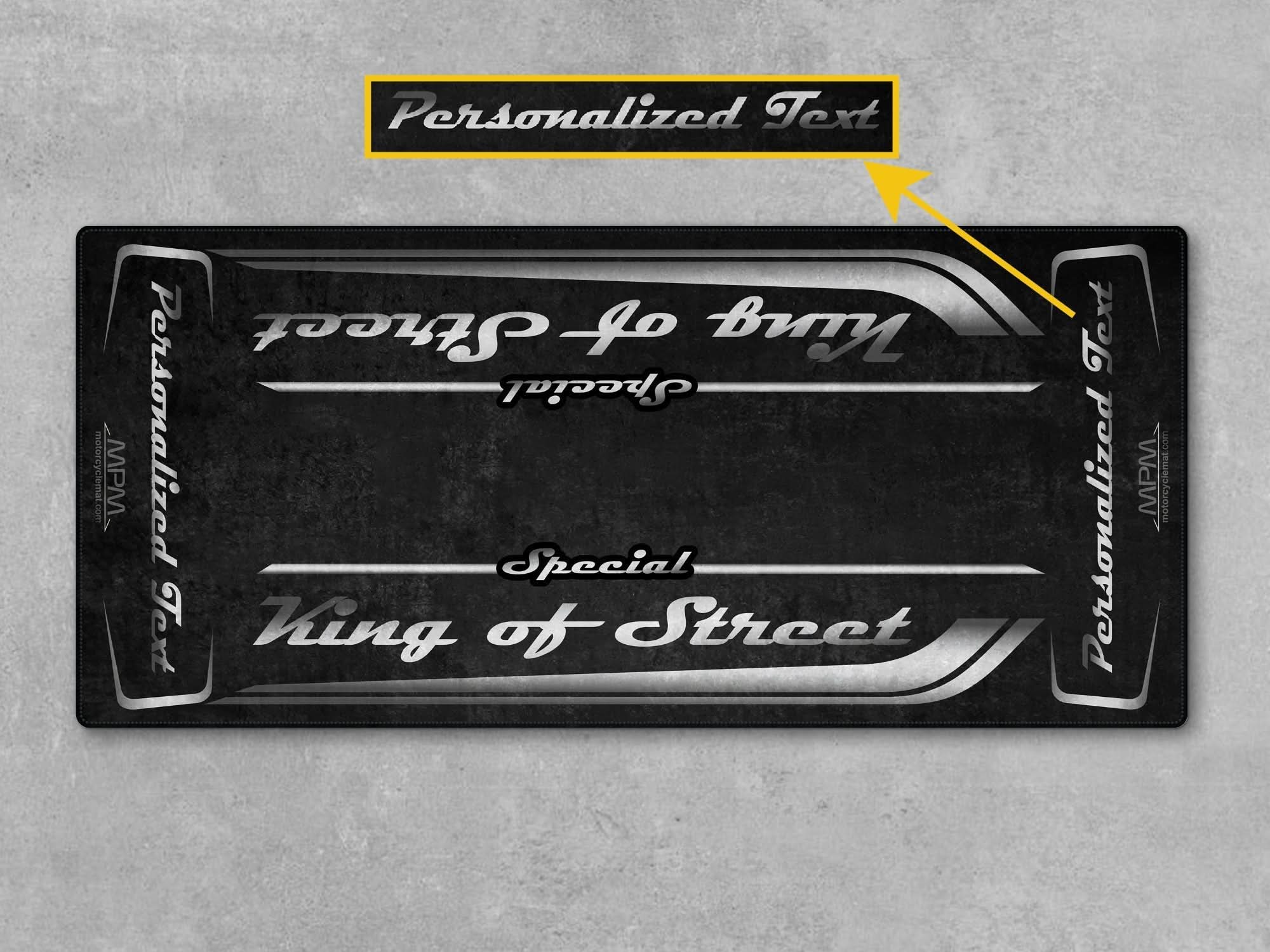 Motorcycle Mat for Cruiser Motorcycle "Special King of Street" - MM7345