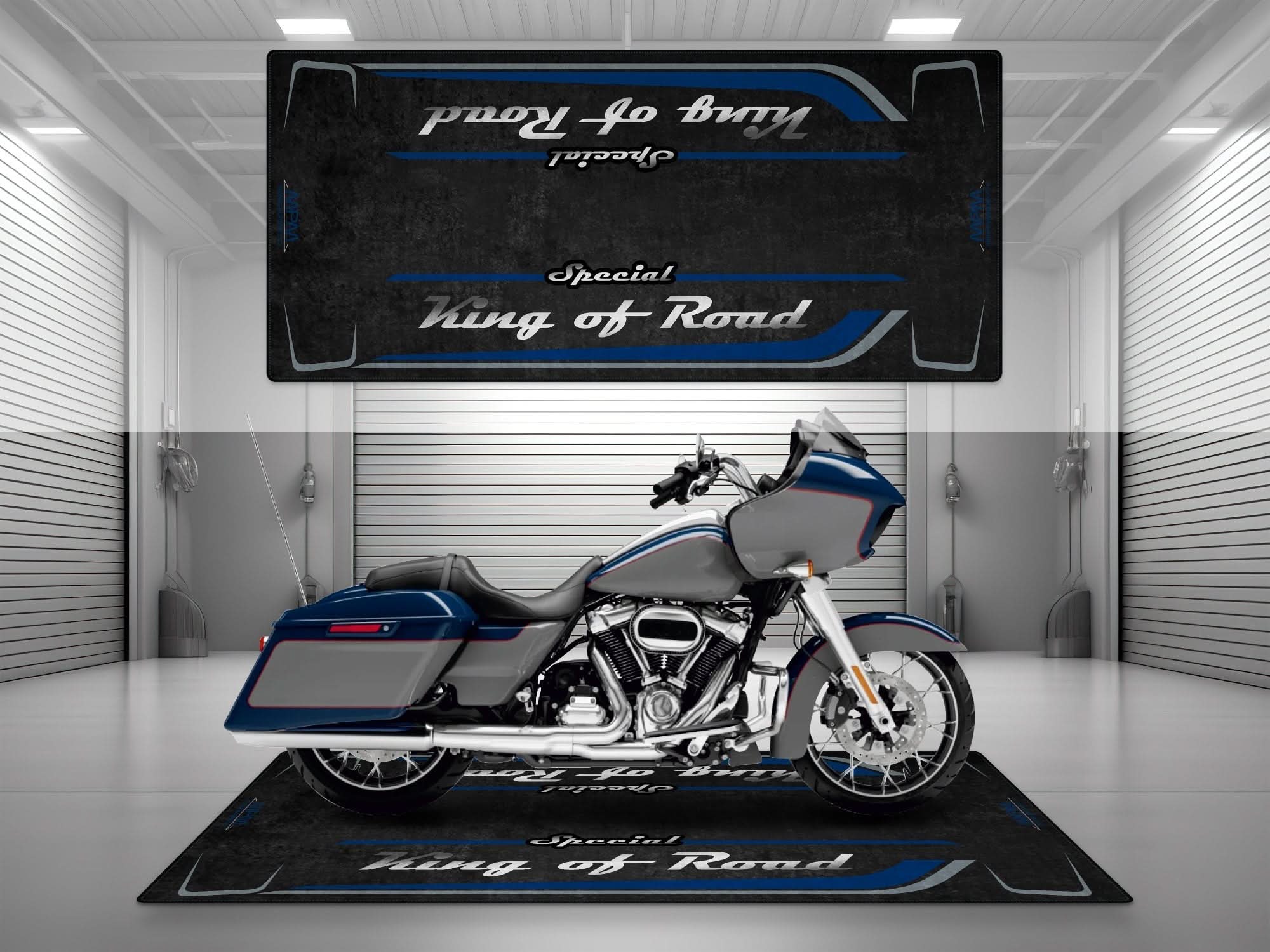 Motorcycle Mat for Cruiser Motorcycle "Special King of Road" - MM7346