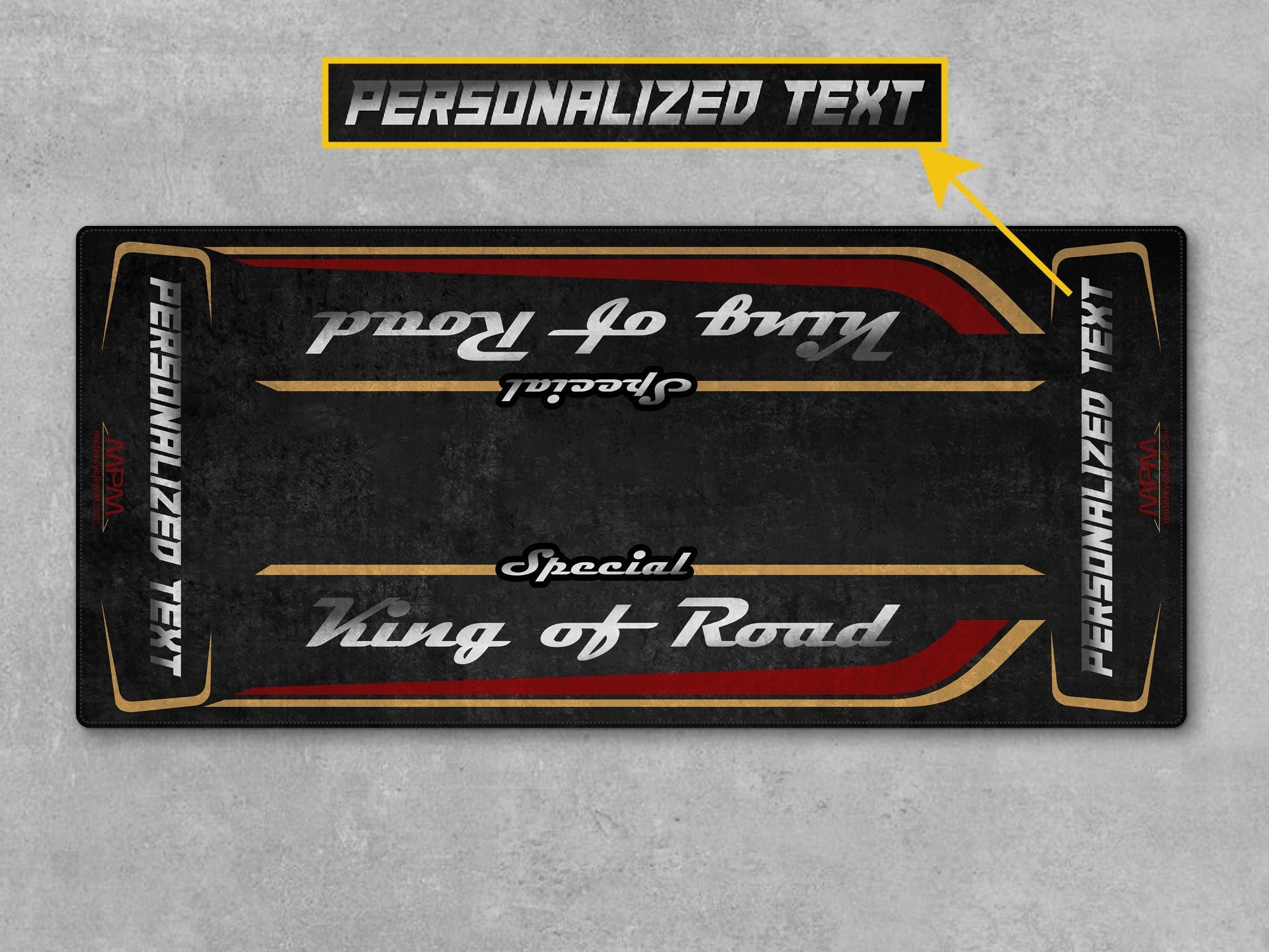 Motorcycle Mat for Cruiser Motorcycle "Special King of Road" - MM7346