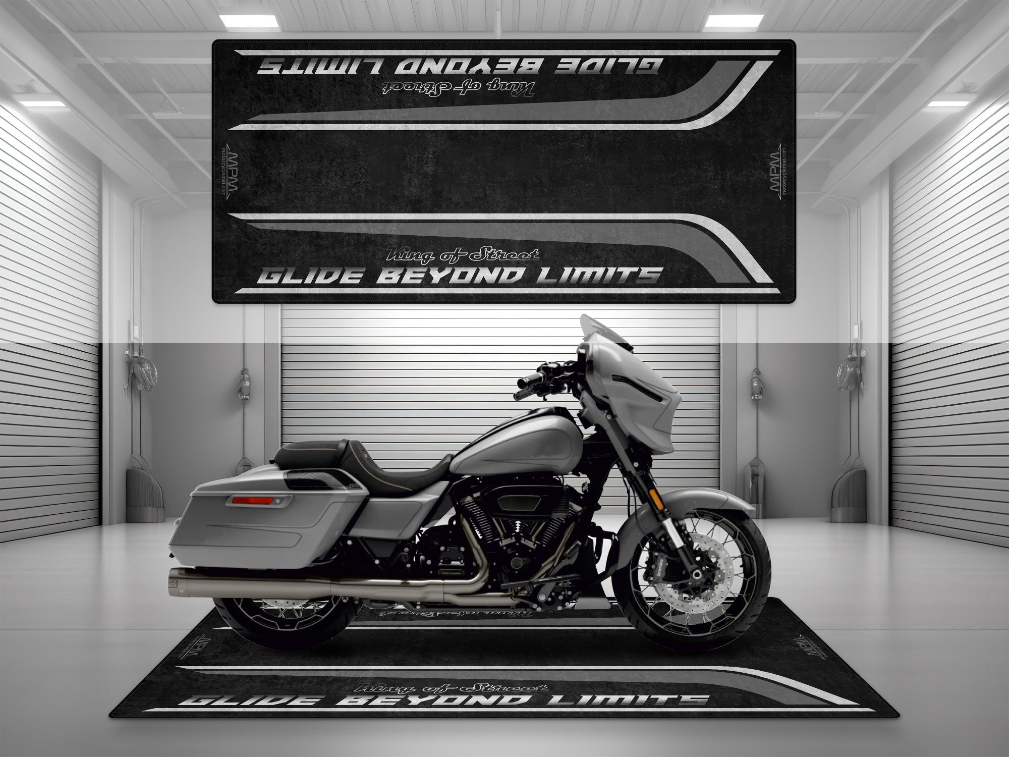 Motorcycle Mat for Cruiser Motorcycle "Glide Beyond Limits - King of Street" - MM7349