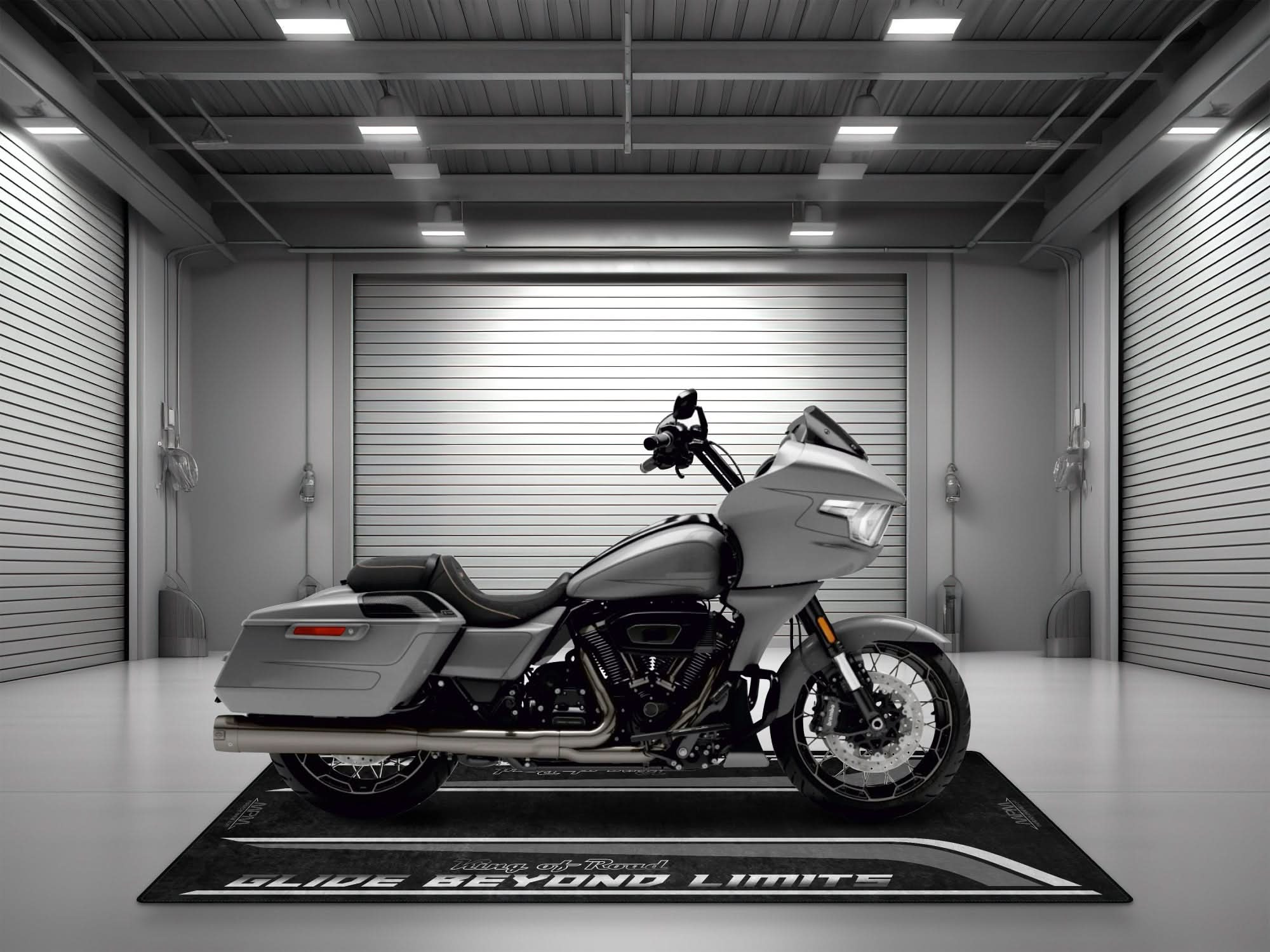 Motorcycle Mat for Cruiser Motorcycle "Glide Beyond Limits - King of Road " - MM735