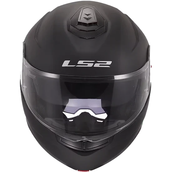 Strobe II Solid Modular Motorcycle Helmet W/ SunShield Matte Black Helmets LS2 Helmets