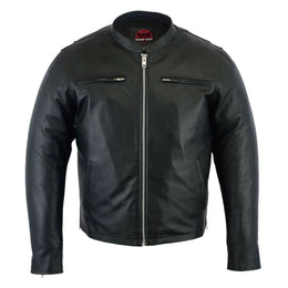 Accelerator Men's Black Sporty Cruiser Leather Jacket