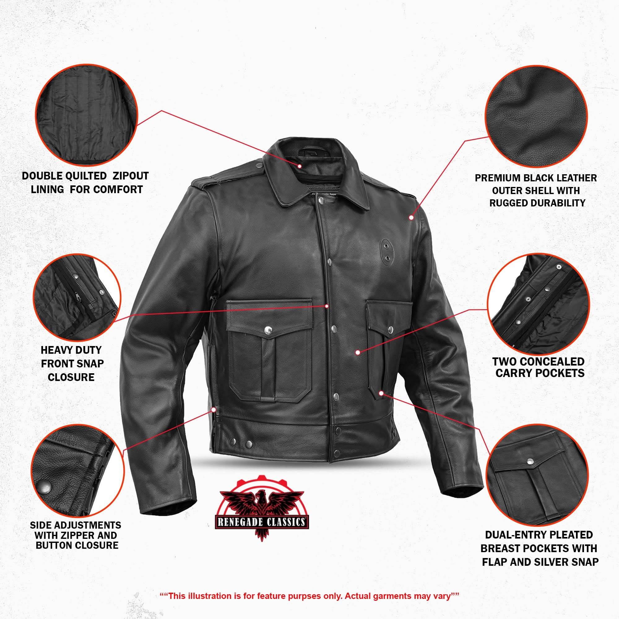 Blackhawk Men’s Leather Motorcycle Jacket