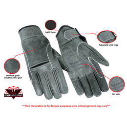 AshCruise  Men's leather motorcycle gloves - Gray