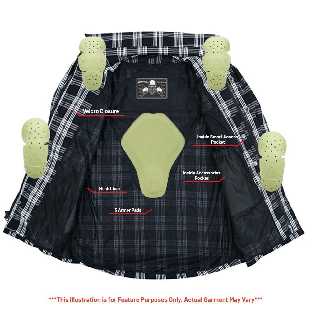 Checkered Men's Armored Black and White Flannel Shirt Flannel Renegade Classics