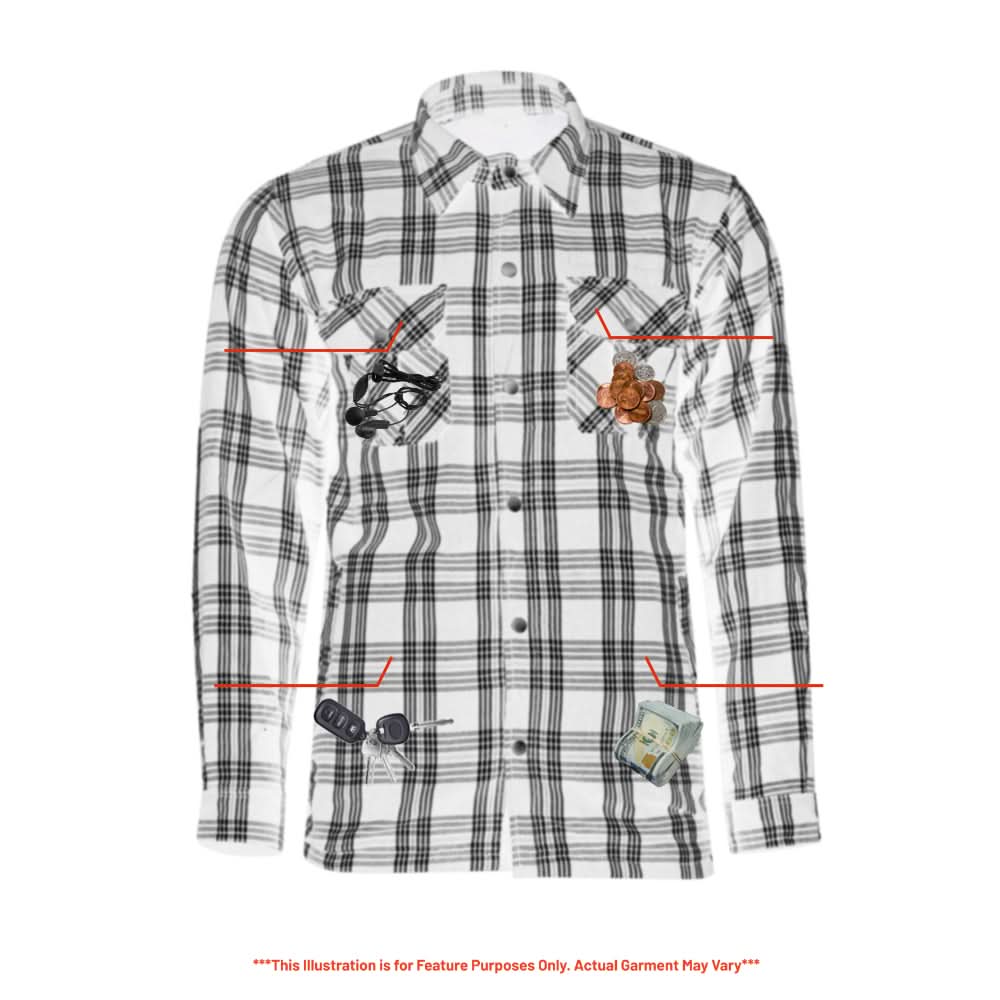 Checkered Men's Armored Black and White Flannel Shirt Flannel Renegade Classics