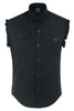 DM6001 Men's Black Lightweight Sleeveless Denim Shirt
