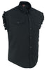 DM6001 Men's Black Lightweight Sleeveless Denim Shirt