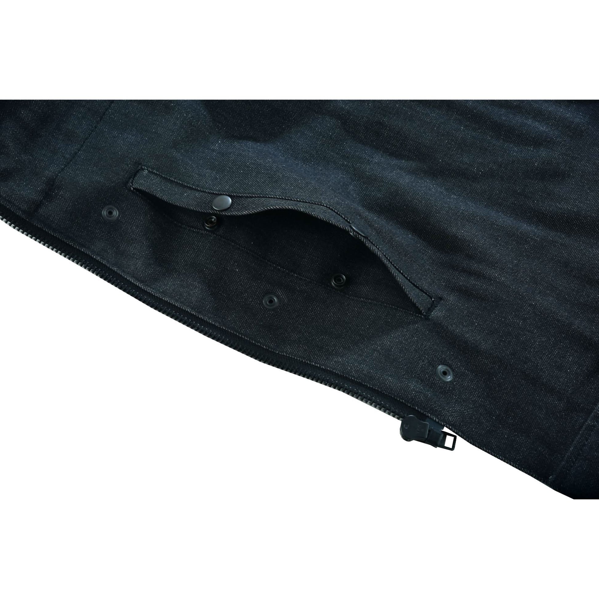 Blackfusion Men's Leather-Denim Combo Motorcycle Vest Men's Denim Vests Renegade Classics