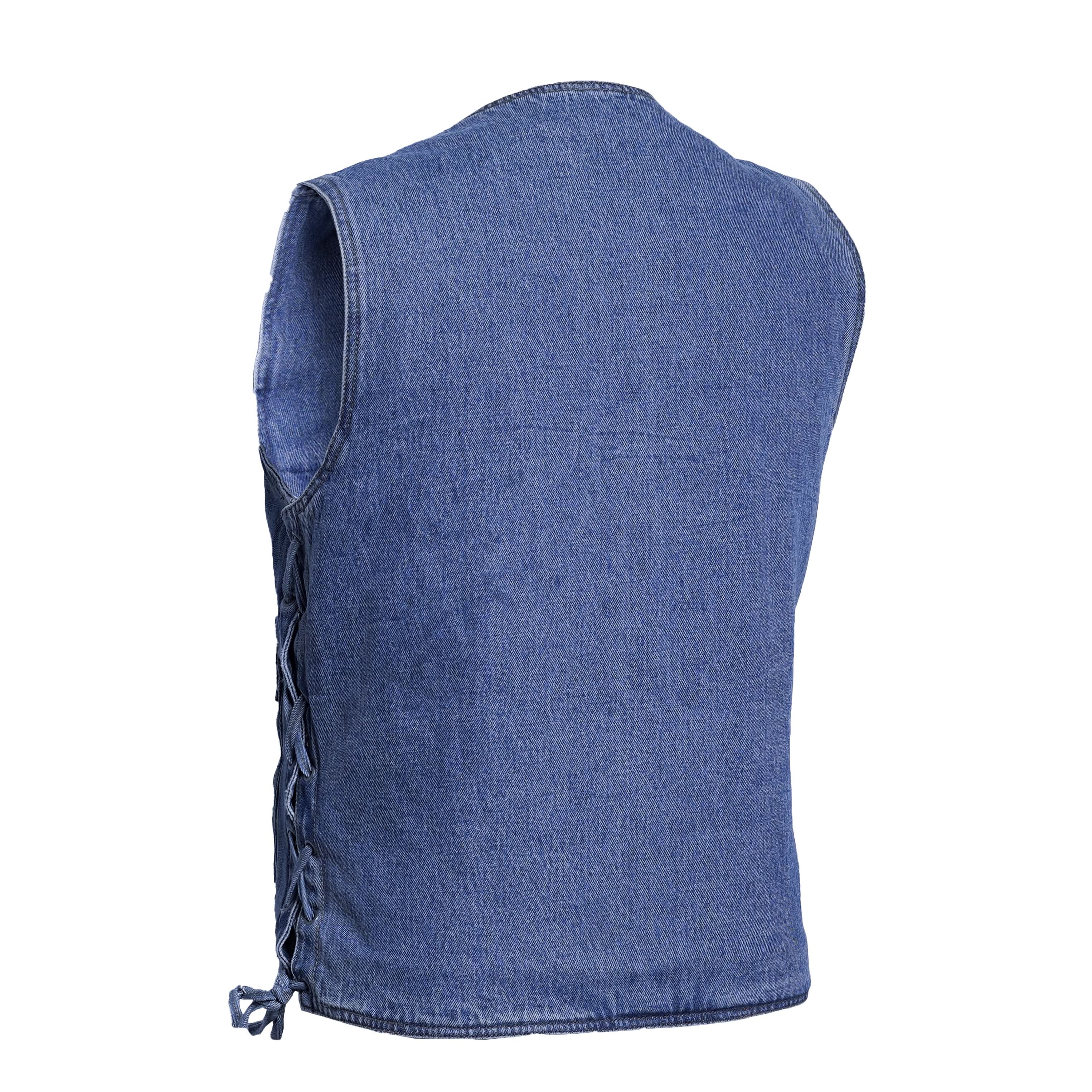 Seawaves Men's Blue Denim Motorcycle Vest