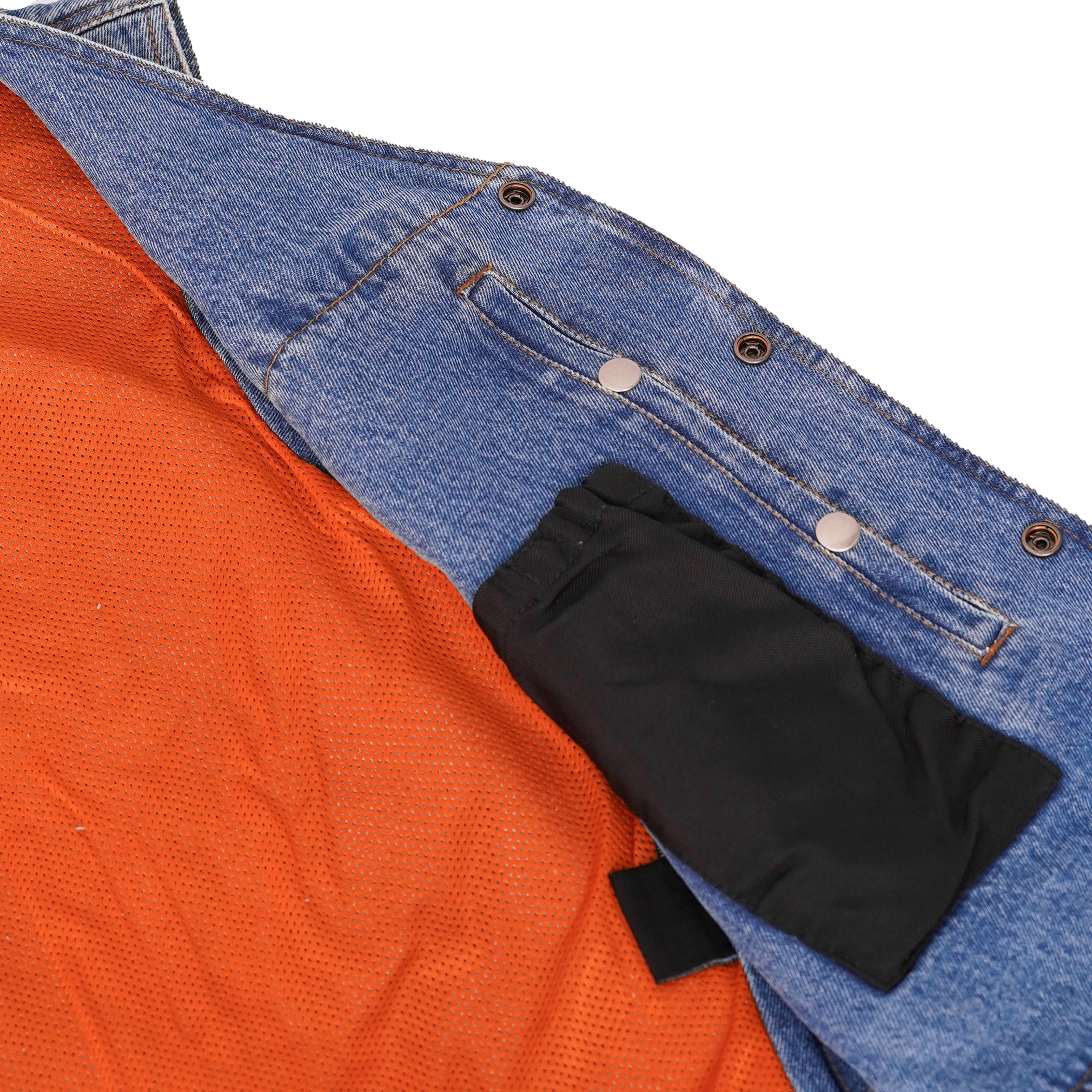 Seawaves Men's Blue Denim Motorcycle Vest
