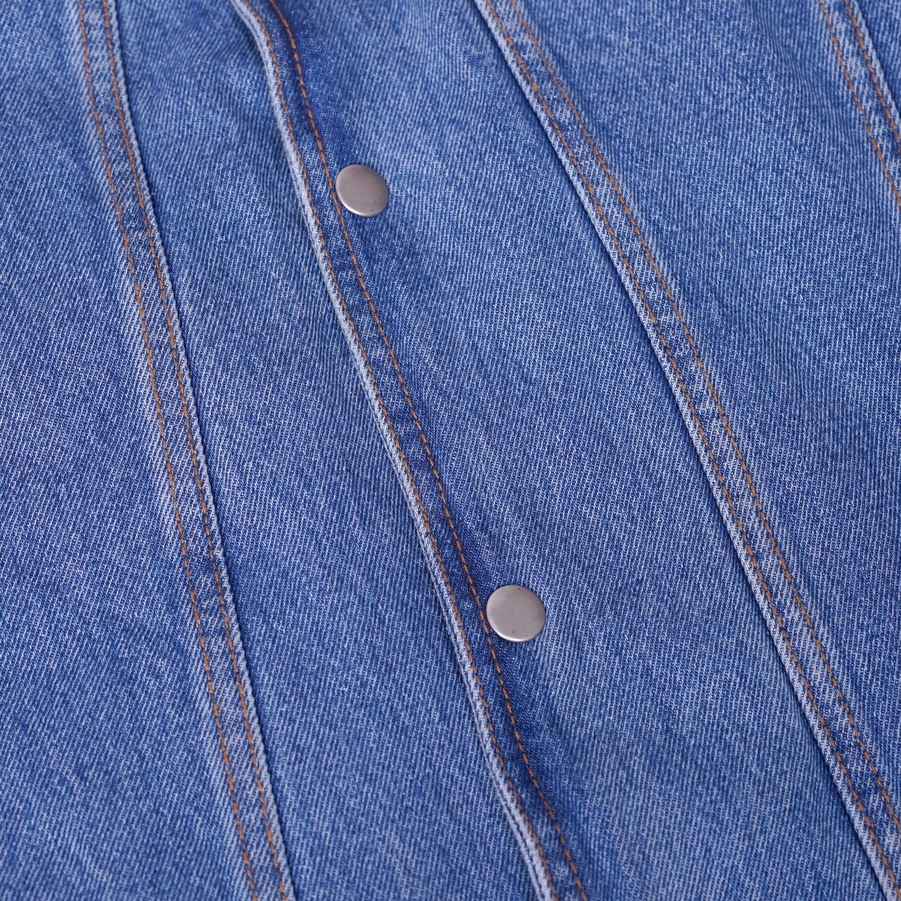 Seawaves Men's Blue Denim Motorcycle Vest