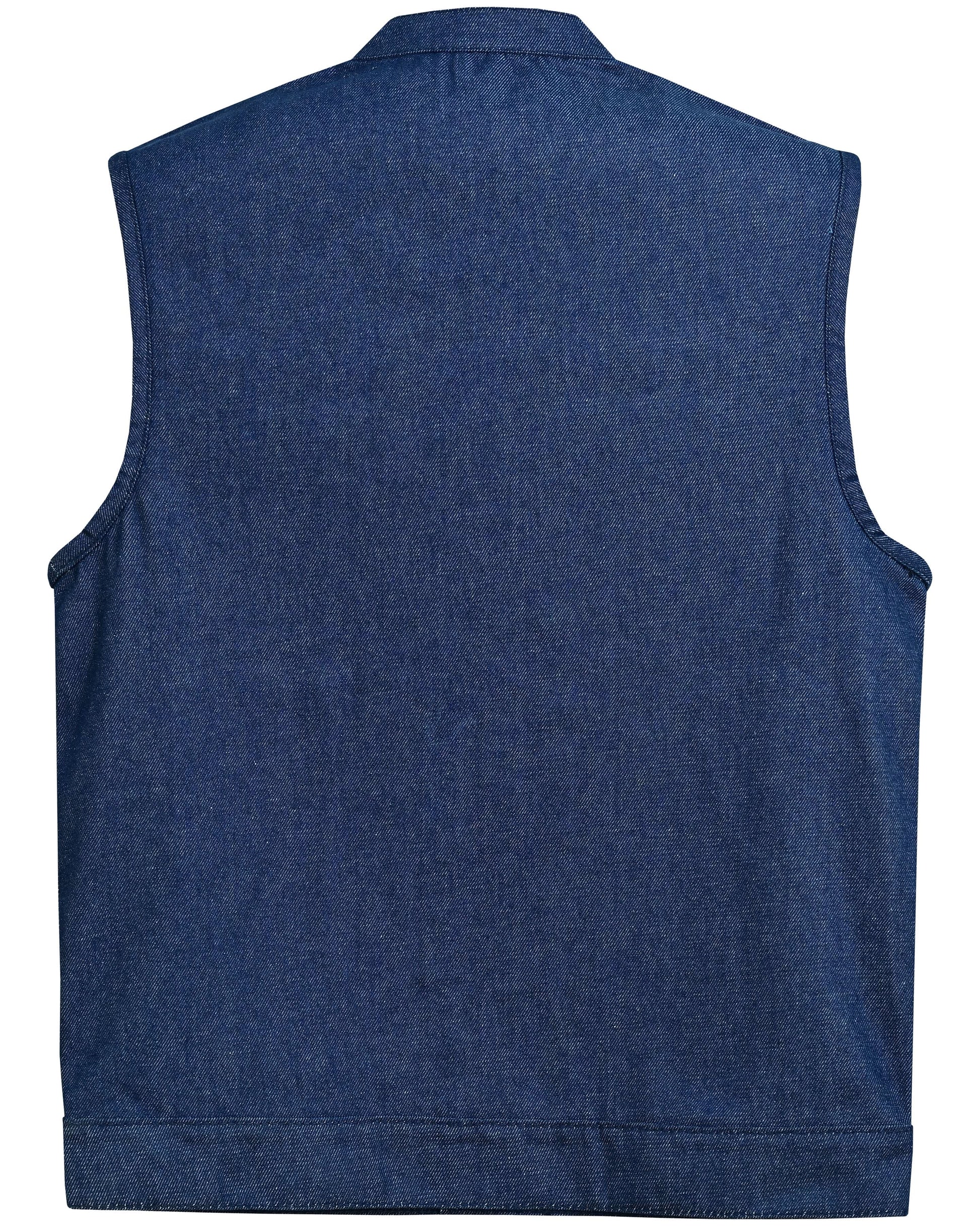 True blue Men's Denim Motorcycle Vest Men's Denim Vests Renegade Classics
