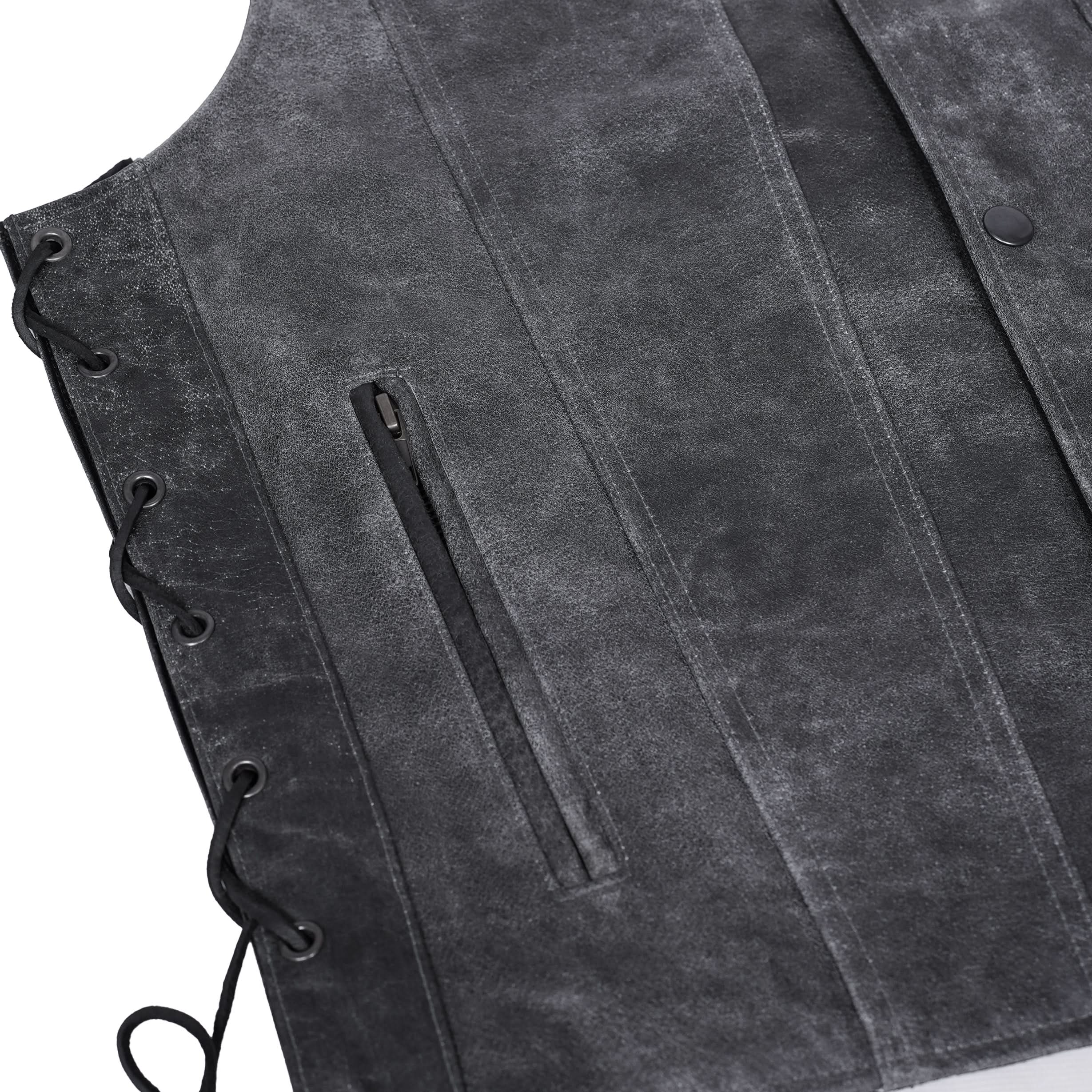 Urban Gray  Biker Leather Vest