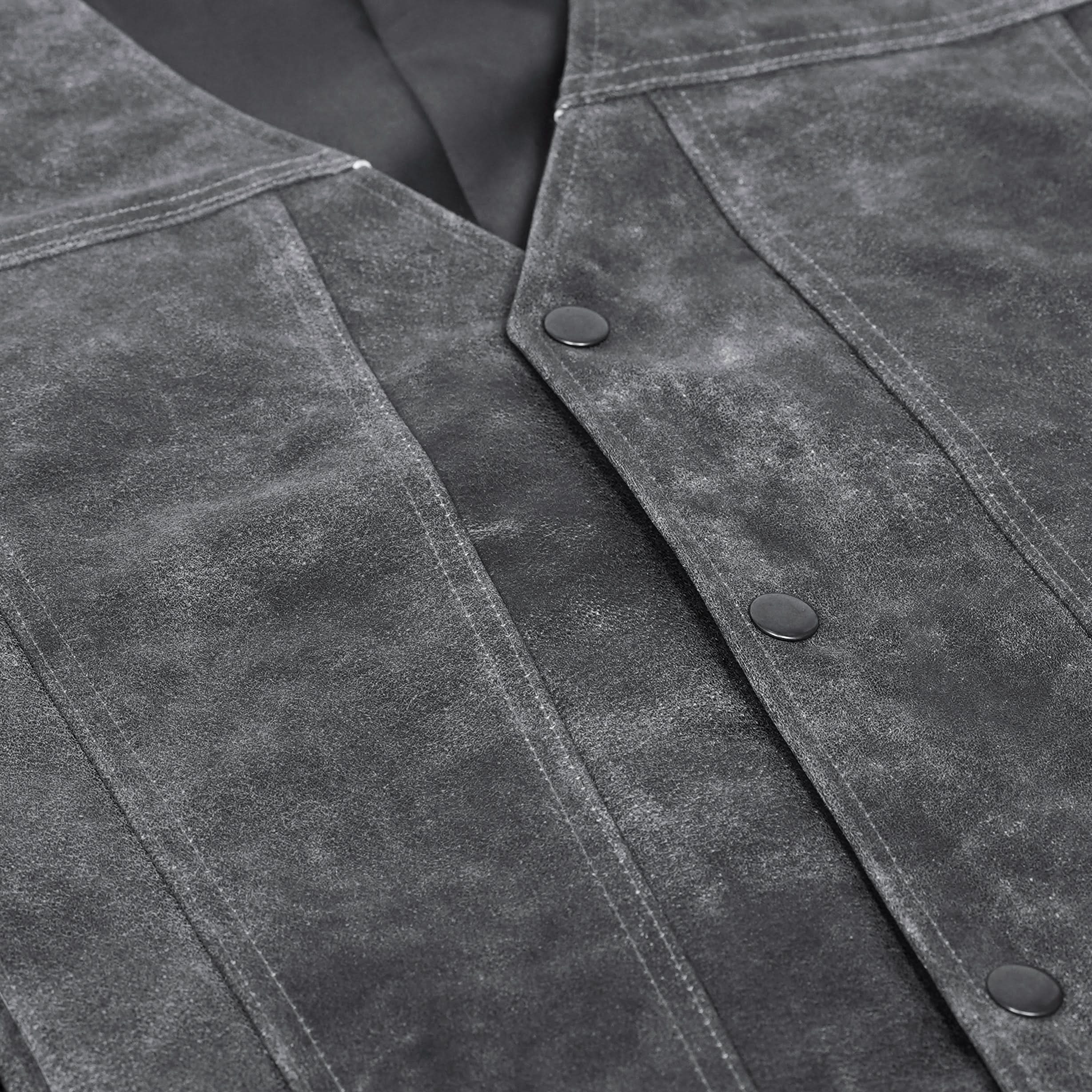 Urban Gray  Biker Leather Vest