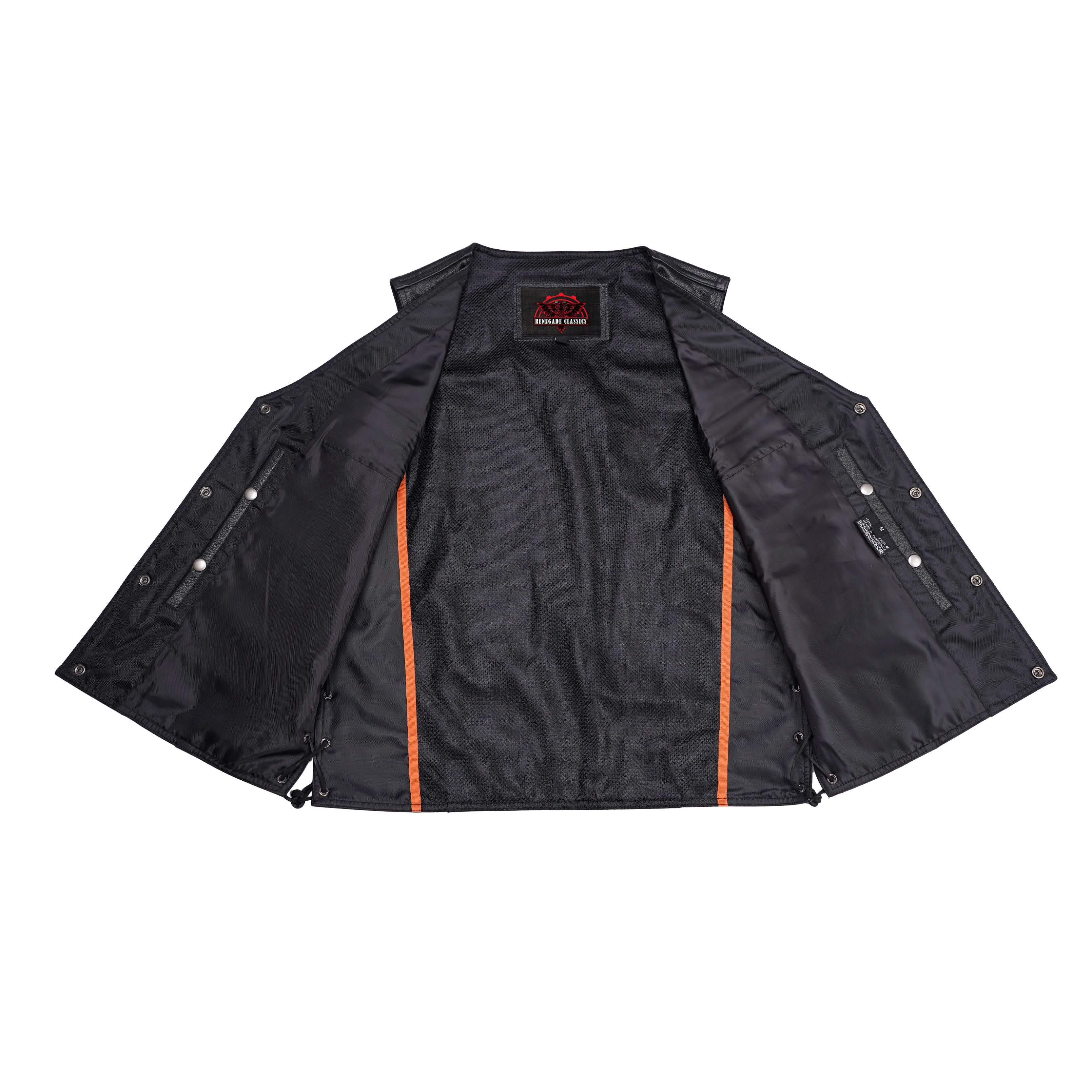 Rocker Men's Black Leather Motorcycle Vest