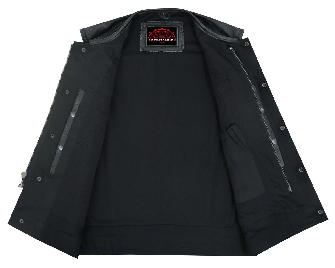 Cool EdgeMen's Leather Biker Vest - Black