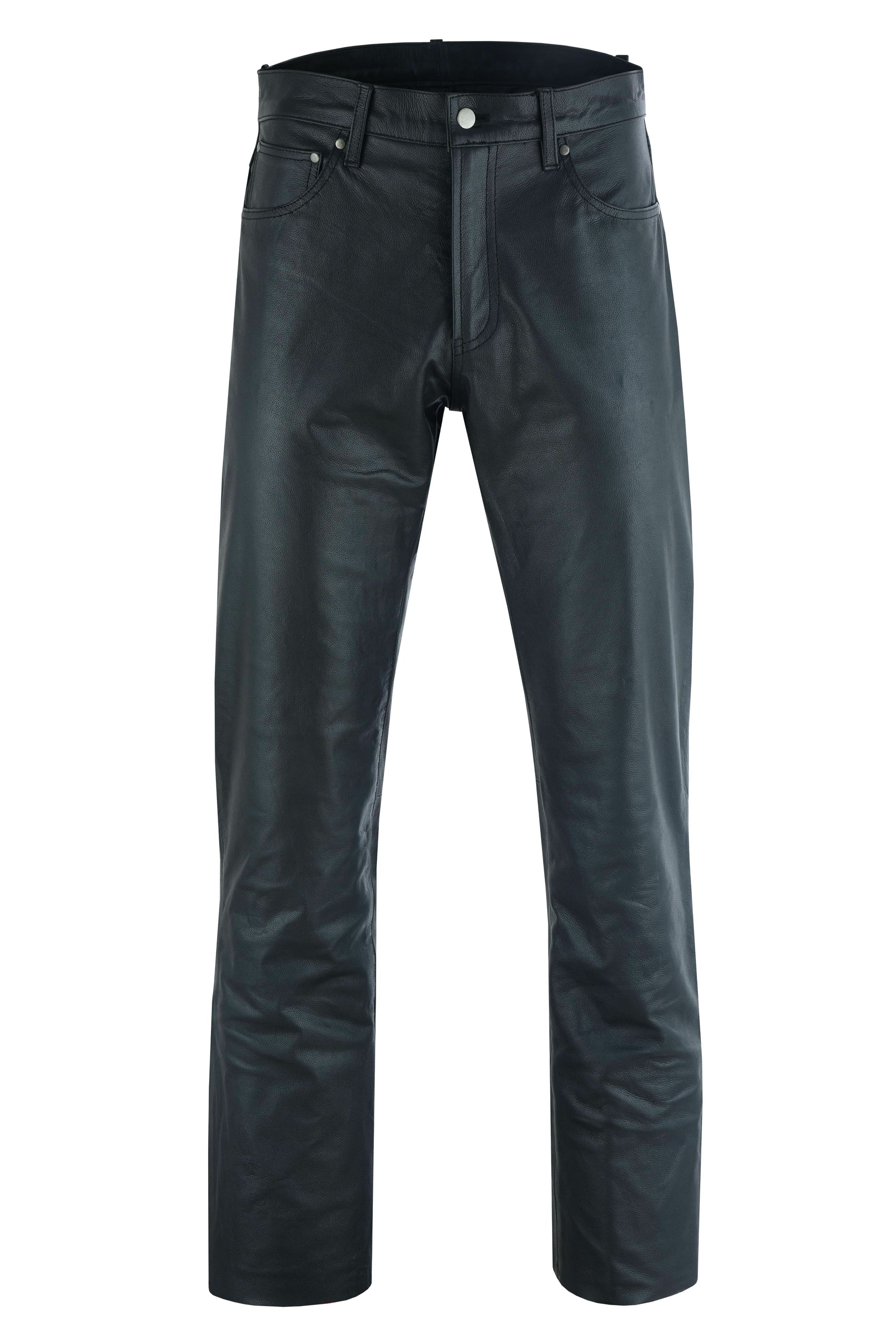DS Women's Classic 5 Pocket Black Casual Motorcycle Leather Pants Chaps & Pants Renegade Classics