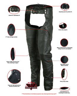 Galvon Unisex leather motorcycle chaps