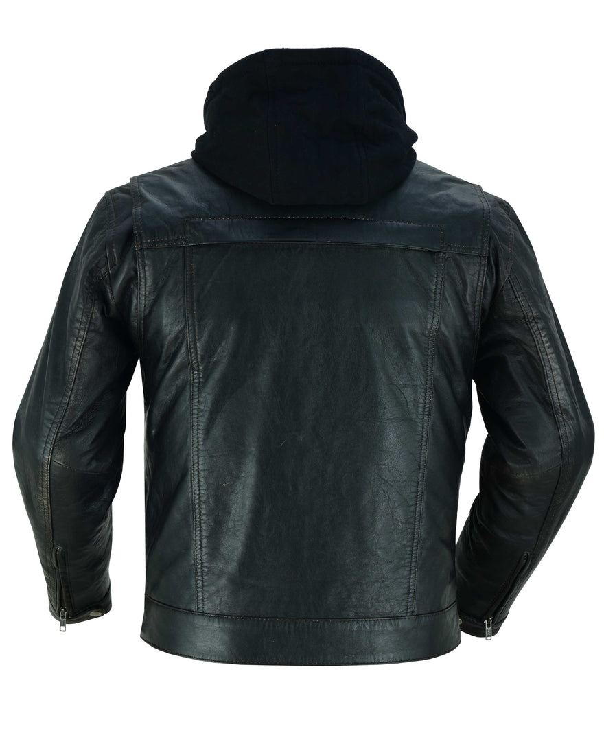 RC782 Men's Lightweight Drum Dyed Distressed Naked Lambskin Jacket