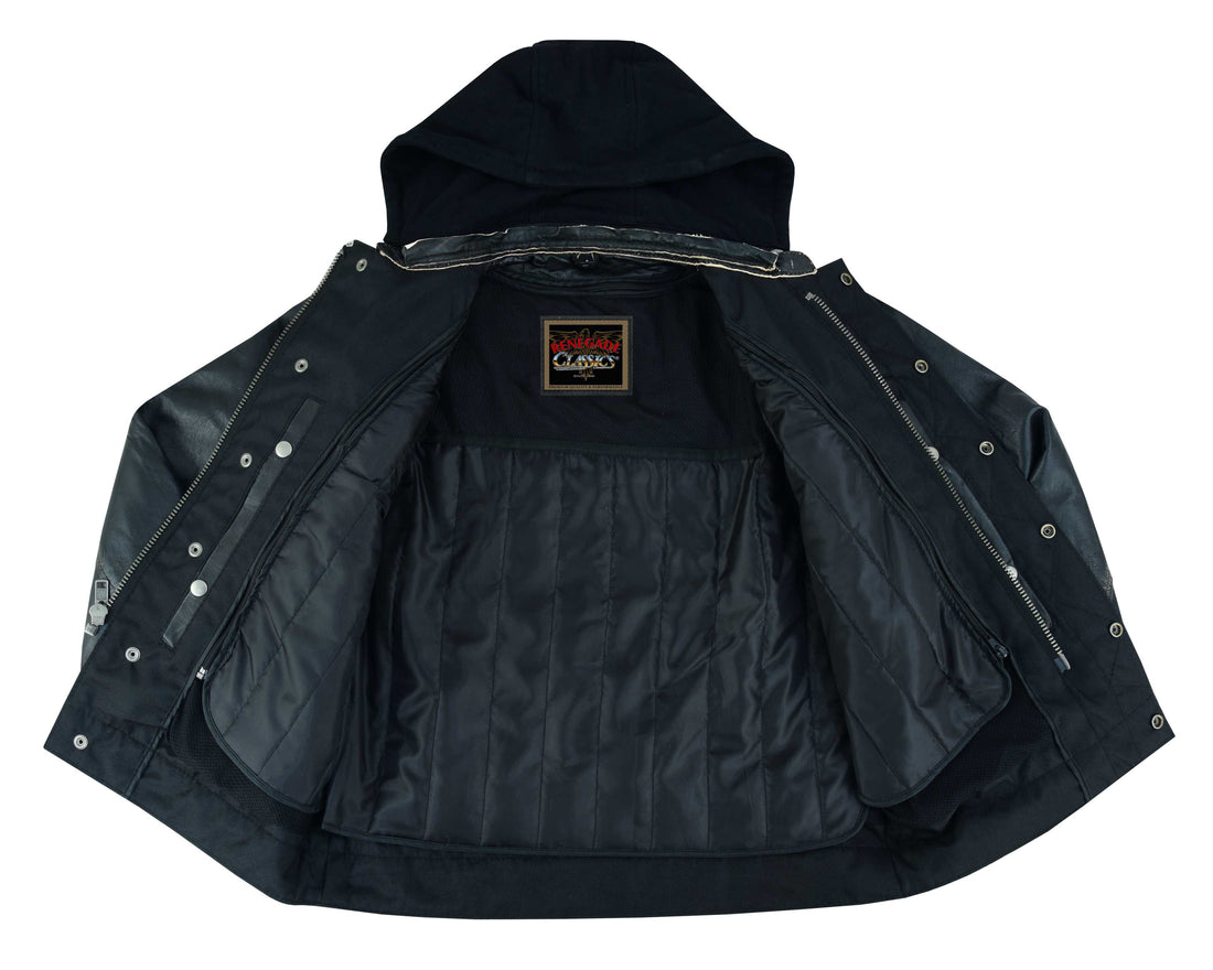 RC782 Men's Lightweight Drum Dyed Distressed Naked Lambskin Jacket