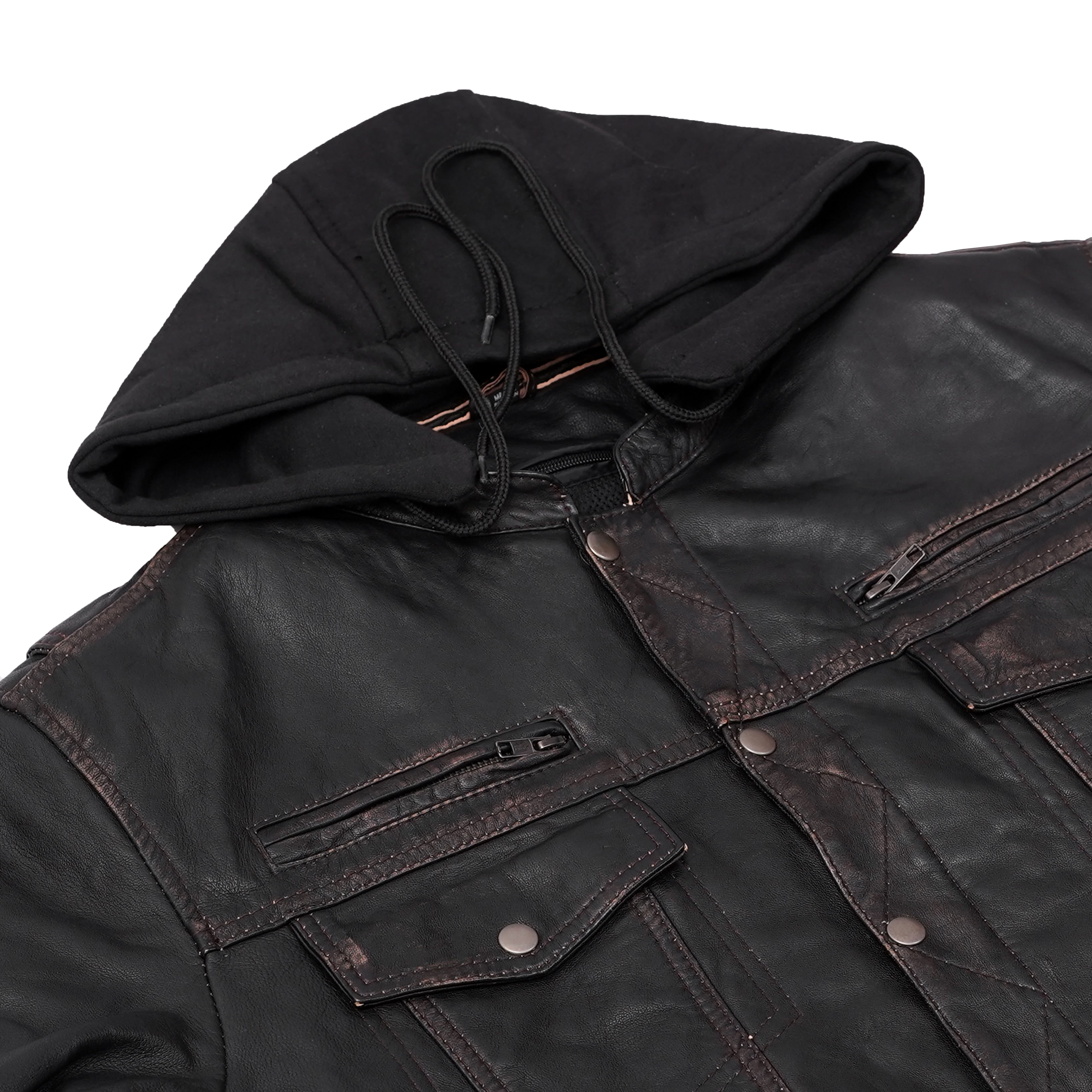 Vance Men's Black Leather Motorcycle Jacket