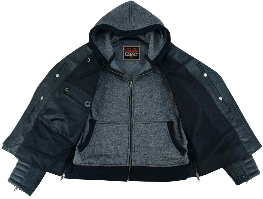 RC877 Women's M/C Jacket with Rub-Off Finish